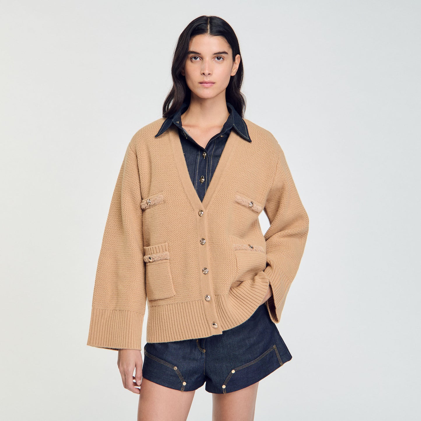 Long Wool Cardigan Camel