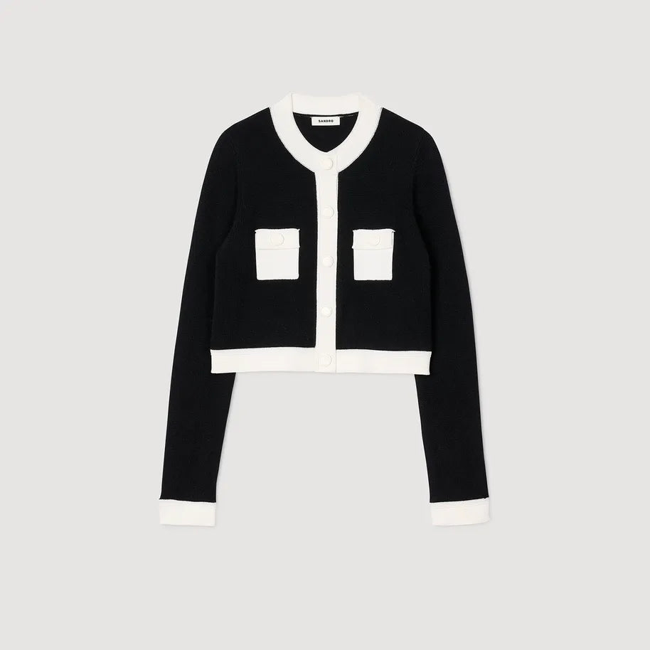 Two-Tone Cardigan Black
