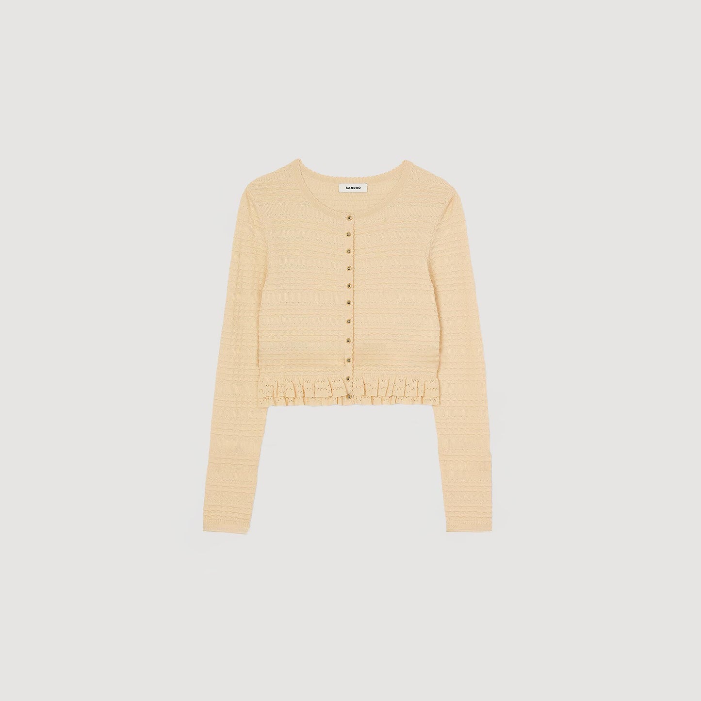 Saphir Ruffled Cardigan Ecru