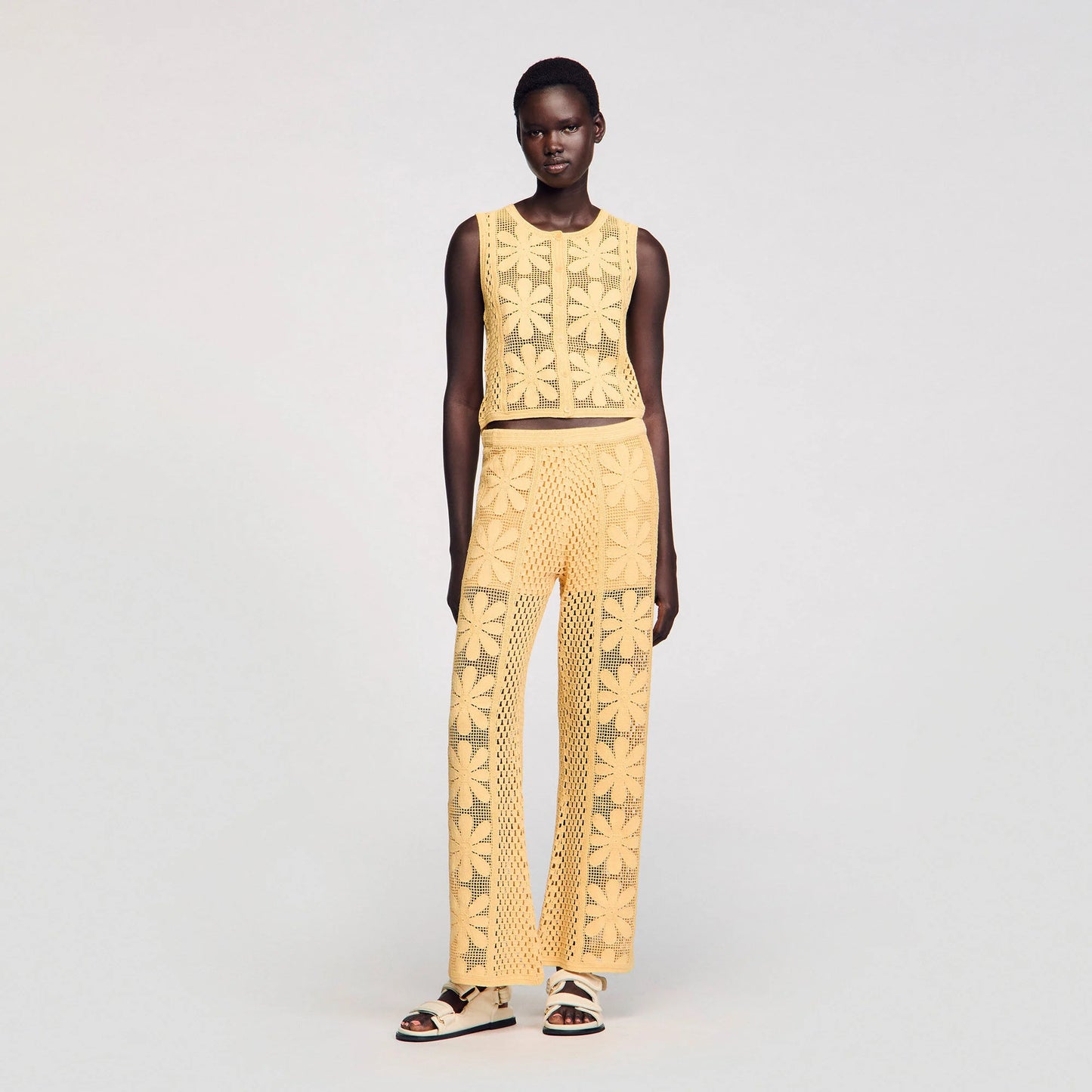 Loulou Crochet Cardigan Yellow