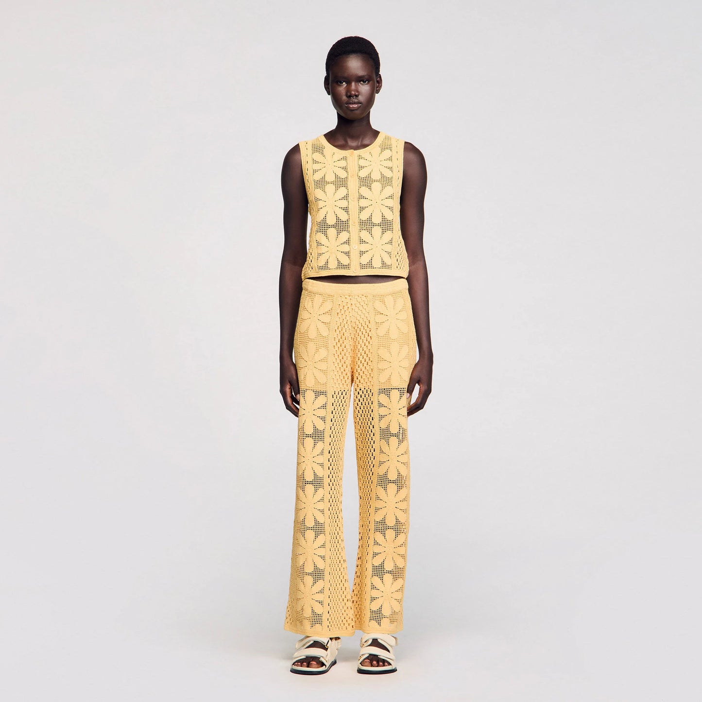 Loulou Crochet Cardigan Yellow