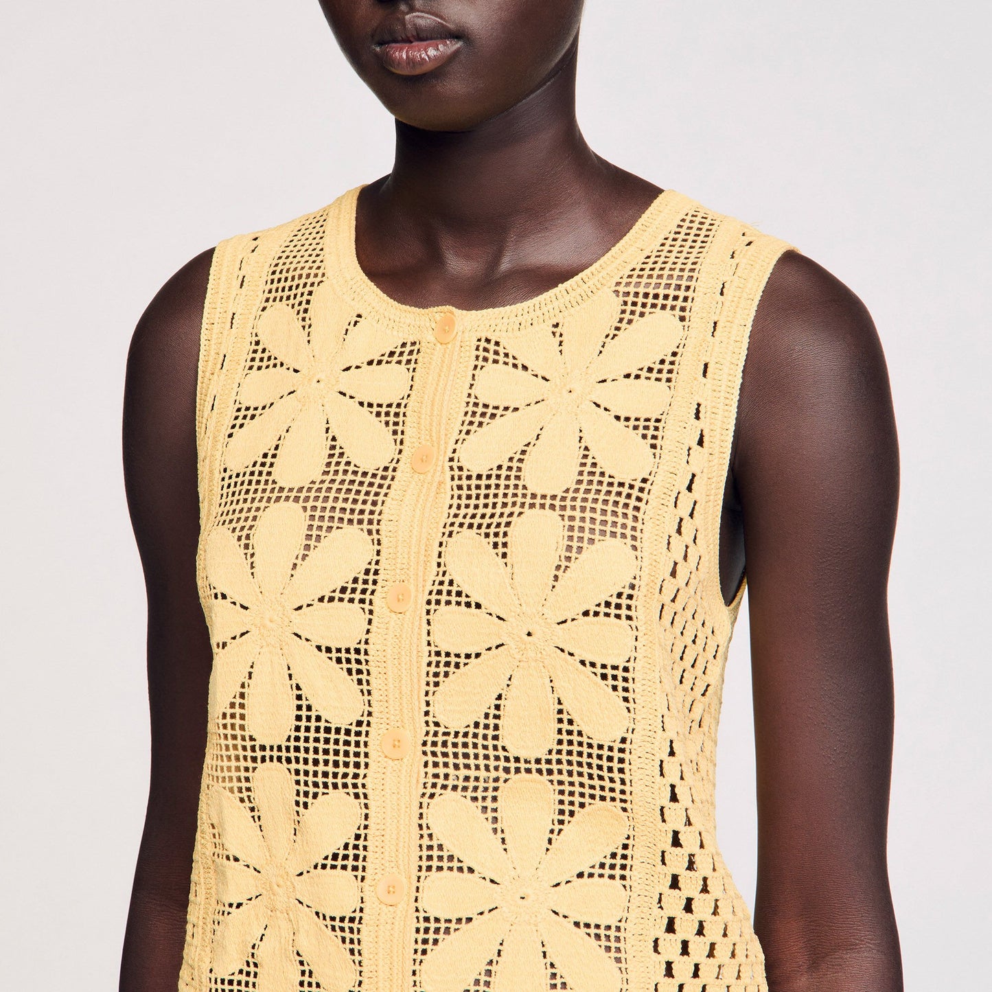 Loulou Crochet Cardigan Yellow