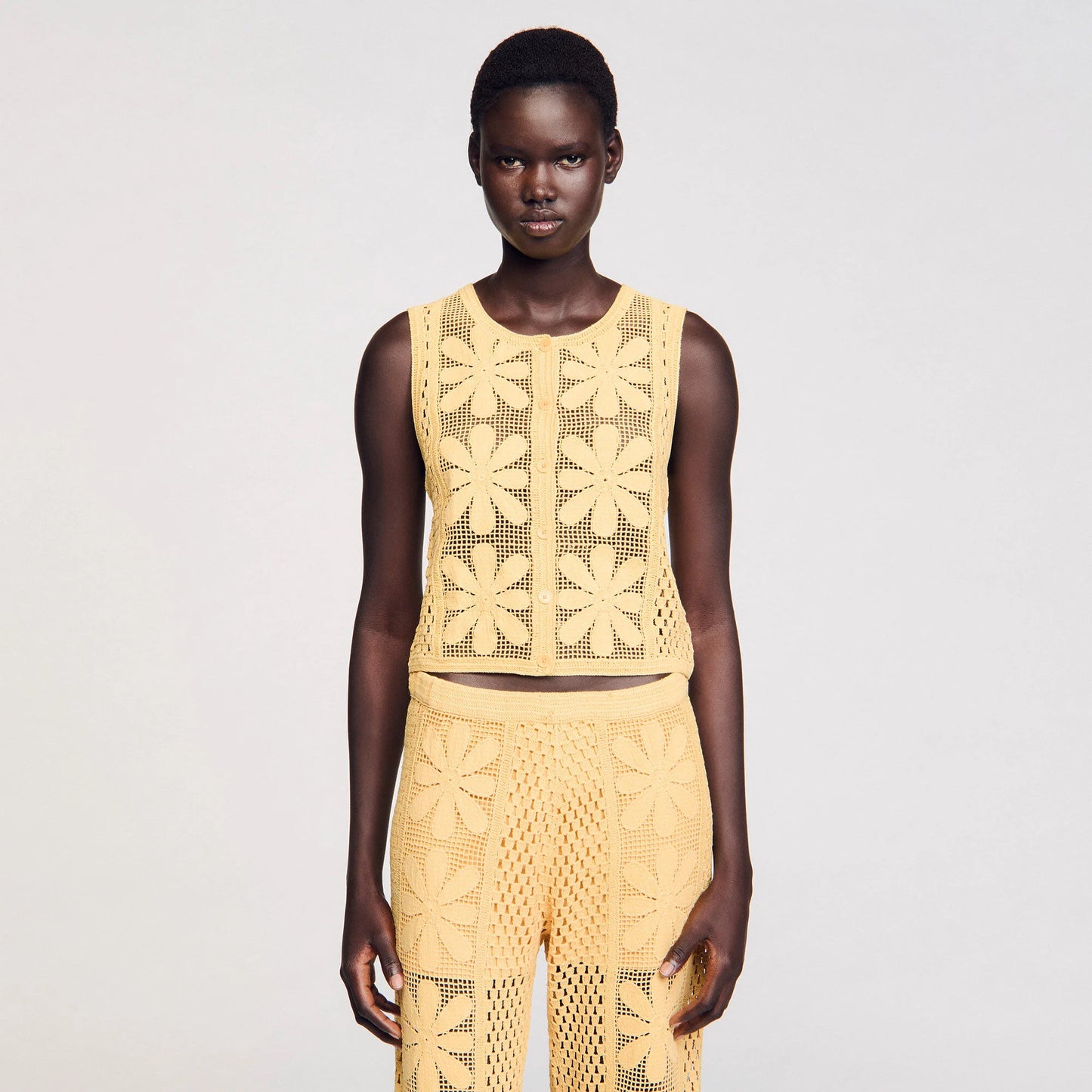 Loulou Crochet Cardigan Yellow