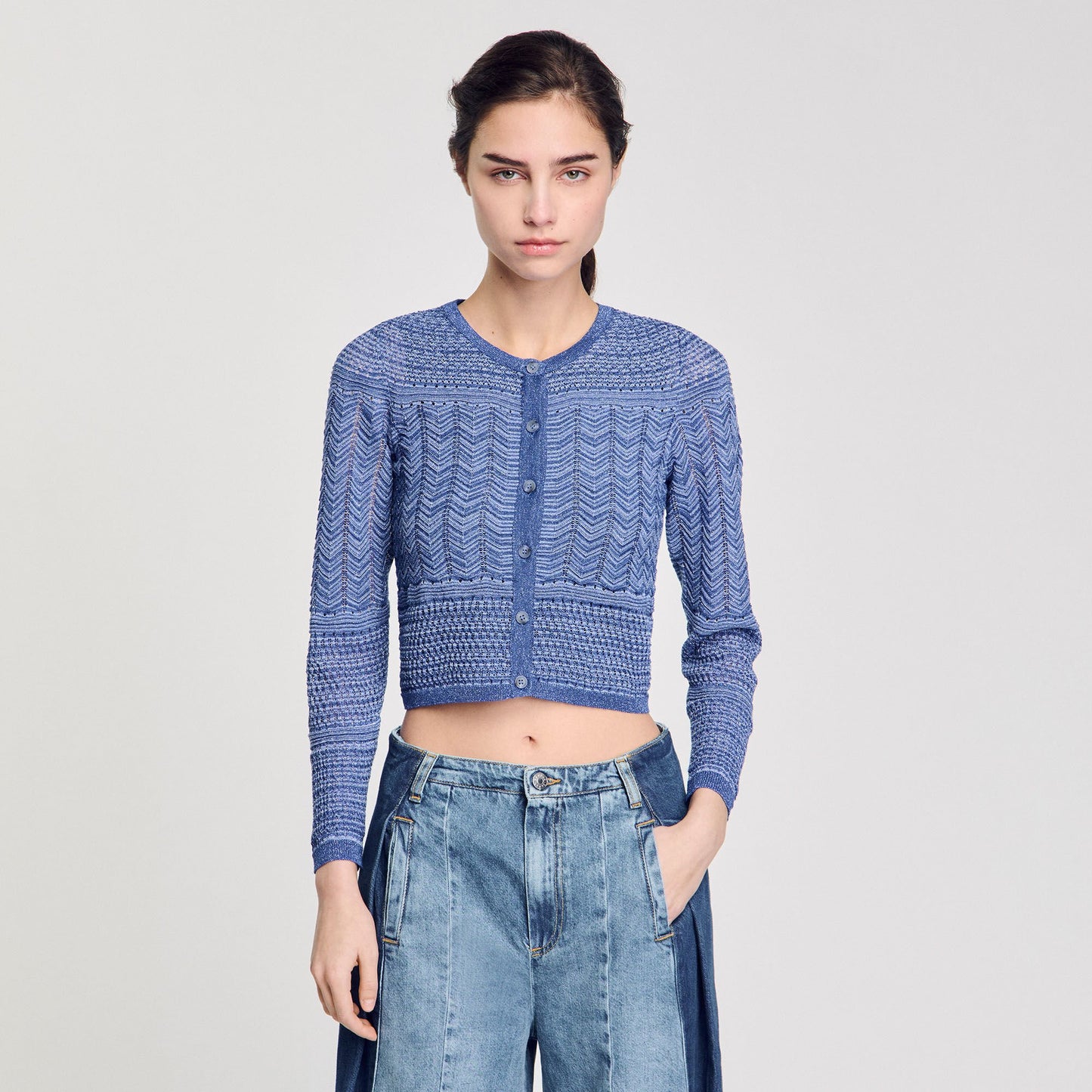 Ludo Glitter Knit Cardigan Royal Blue