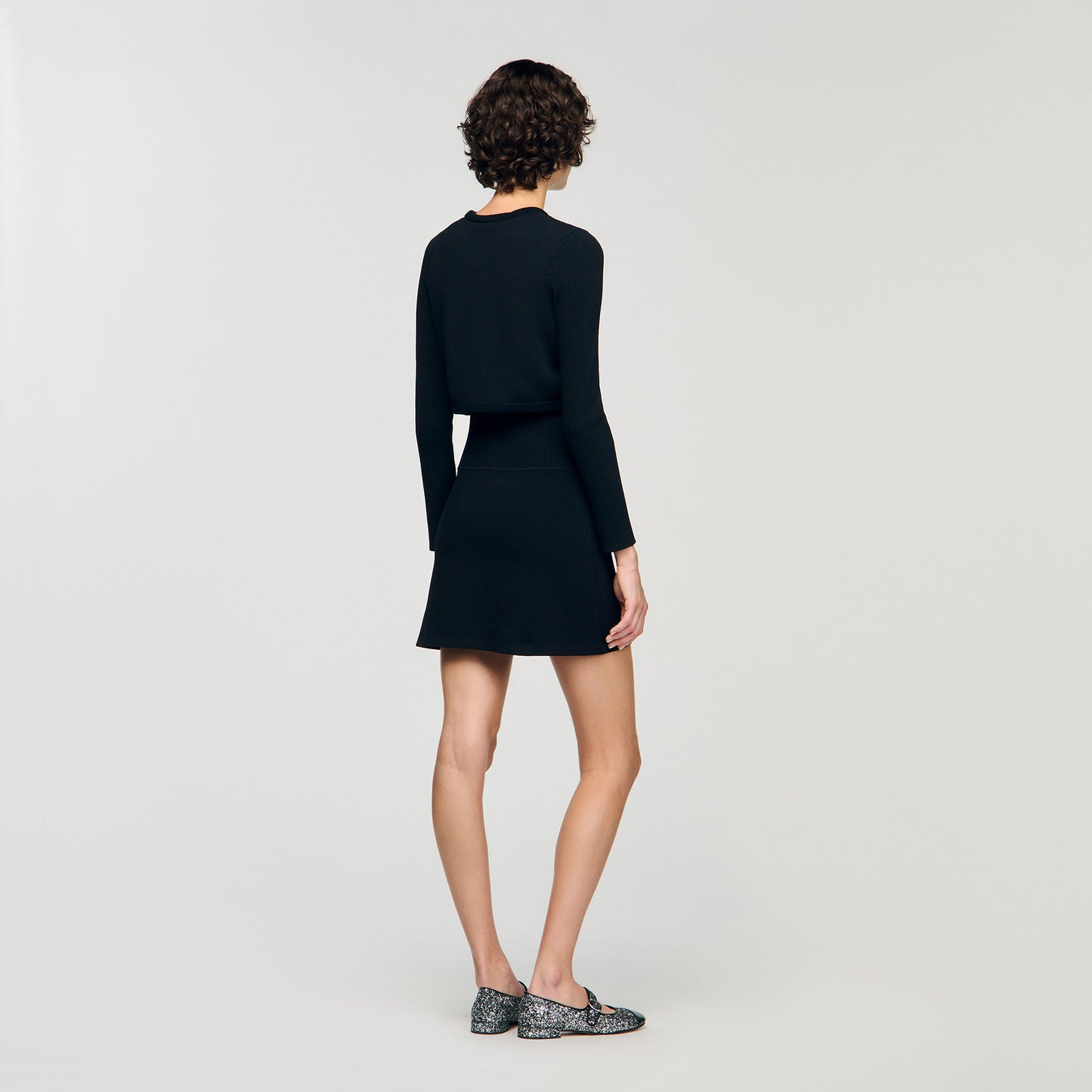 Axel Cropped Cardigan Black