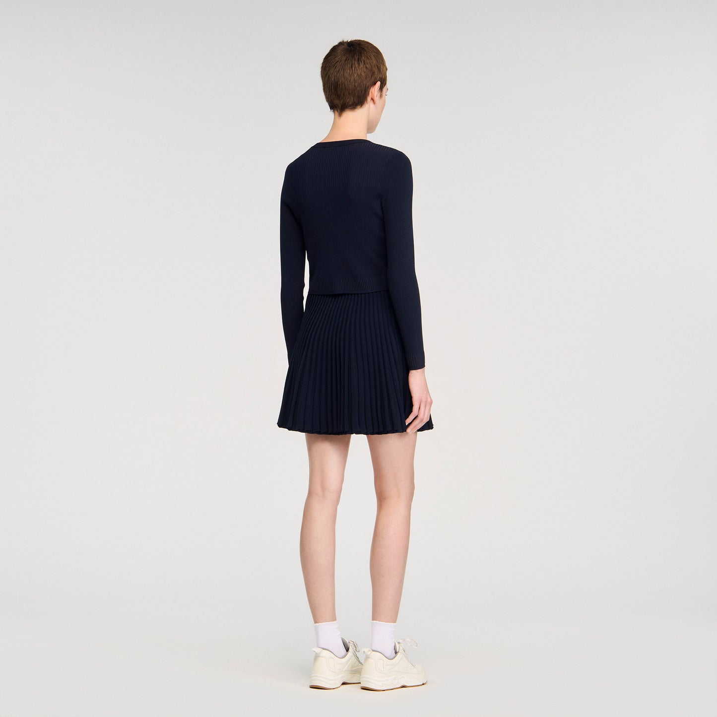 Magdaleina Fine Knit Cardigan Navy Blue