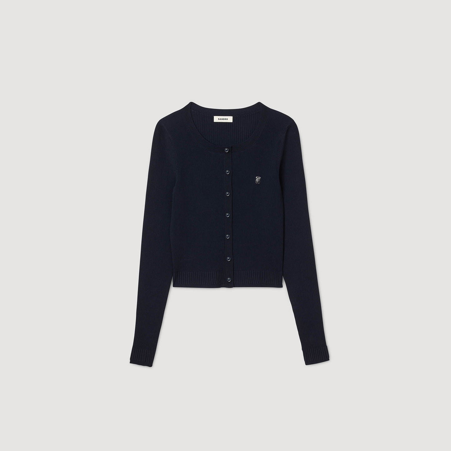 Magdaleina Fine Knit Cardigan Navy Blue