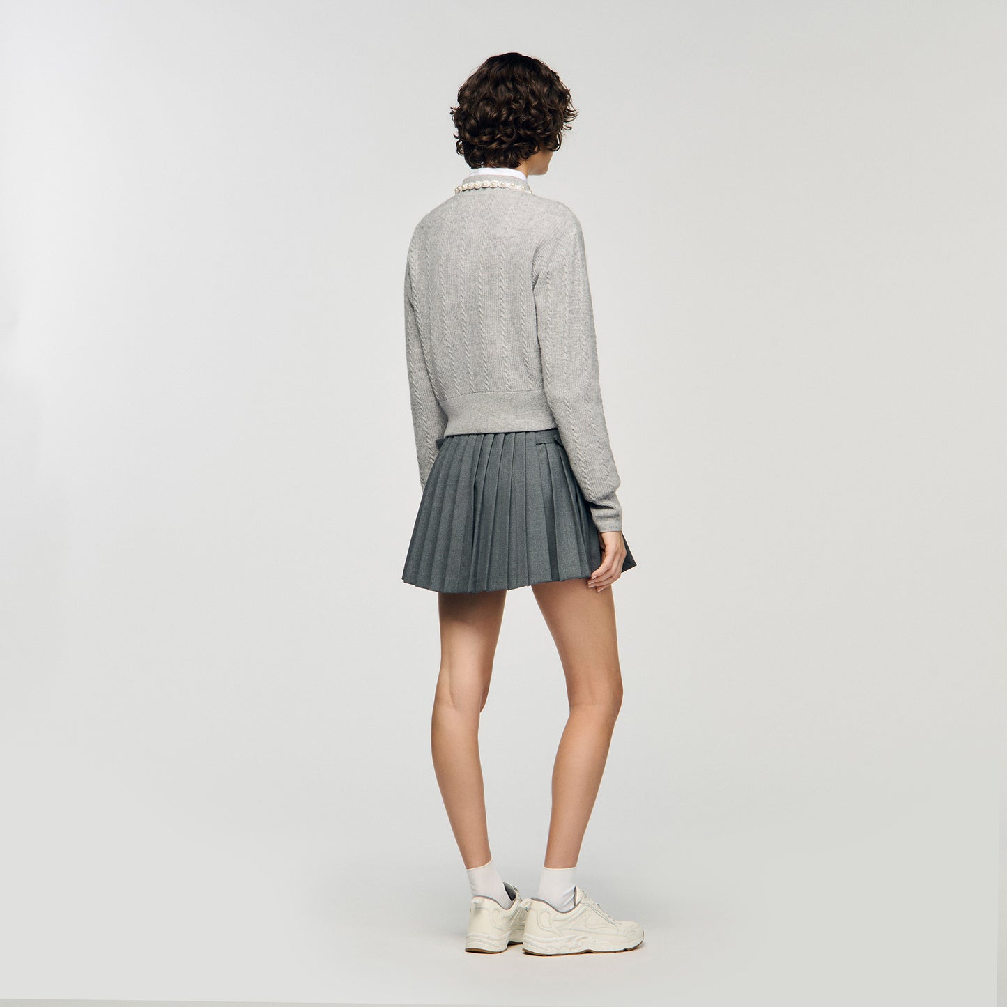 Ameo Cardigan With Beaded Collar Grey