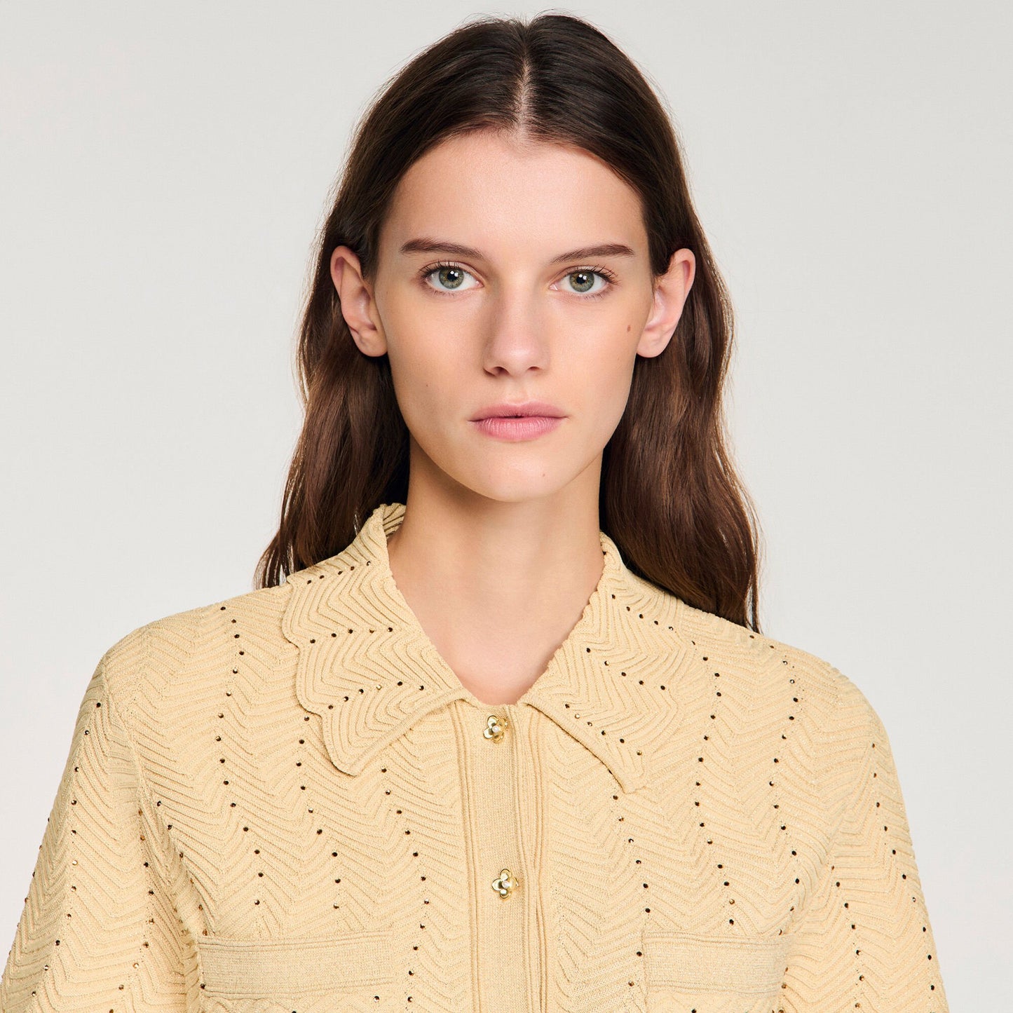 Lola Strass Cardigan Gold