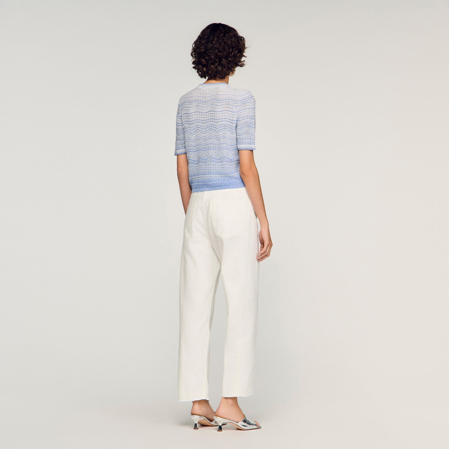 Davine Decorative Knit Cardigan Sky Blue