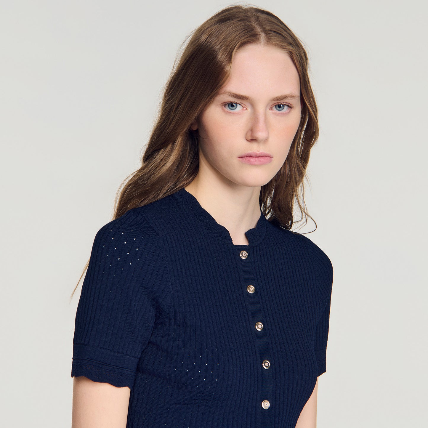 Heddy Knit Cardigan Navy Blue