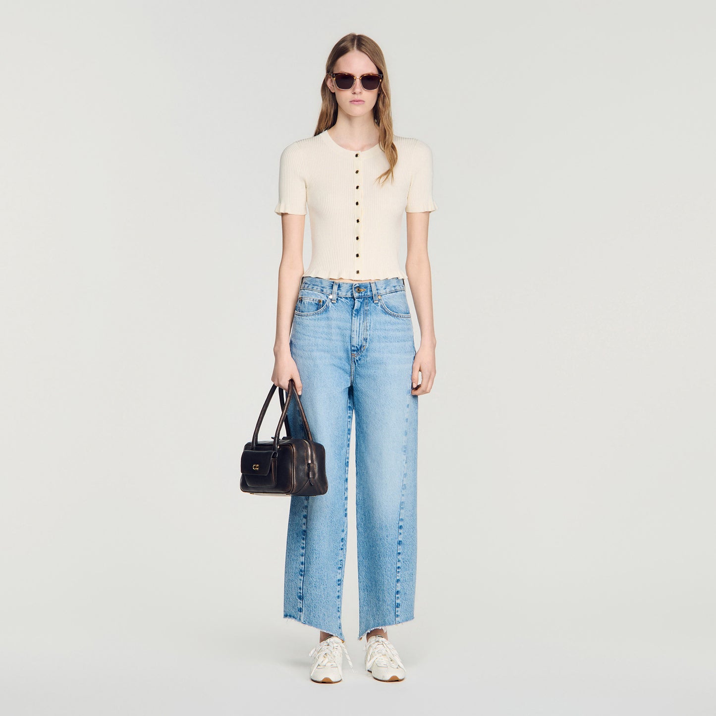 Area Knit Cardigan Ecru