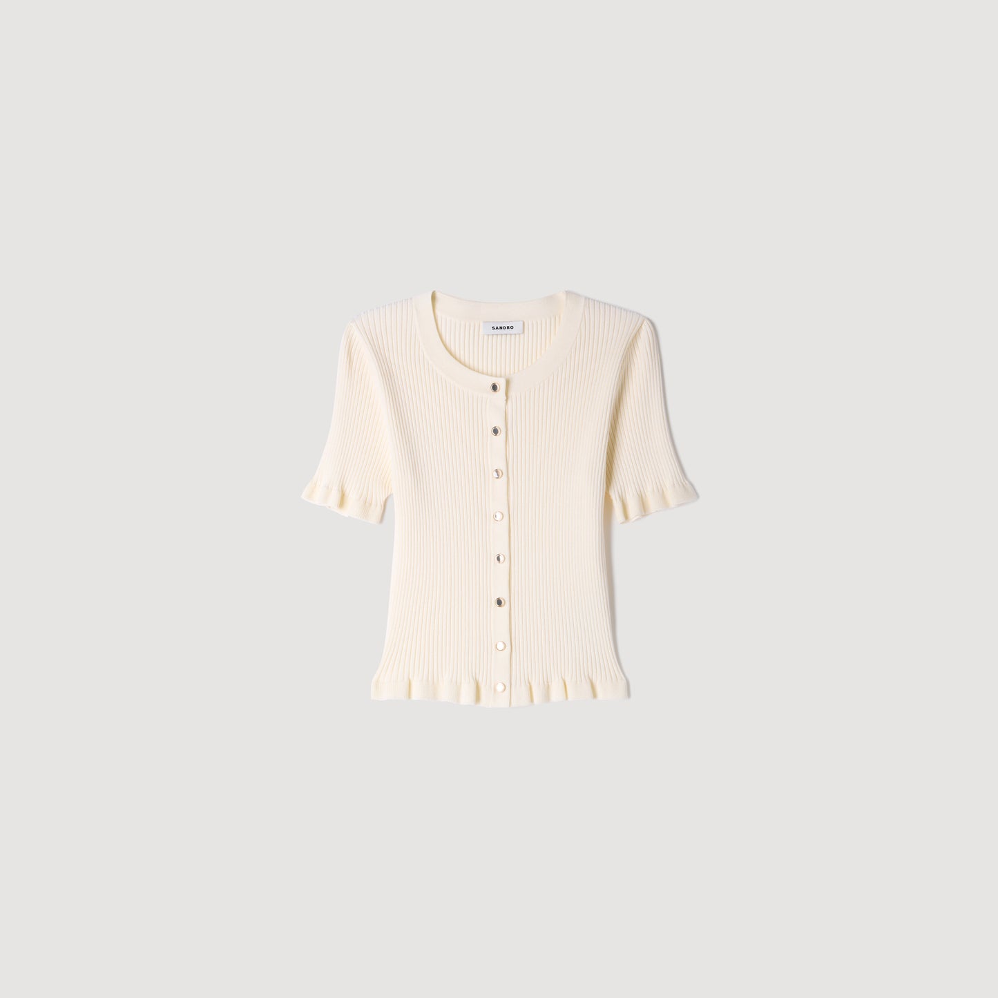 Area Knit Cardigan Ecru