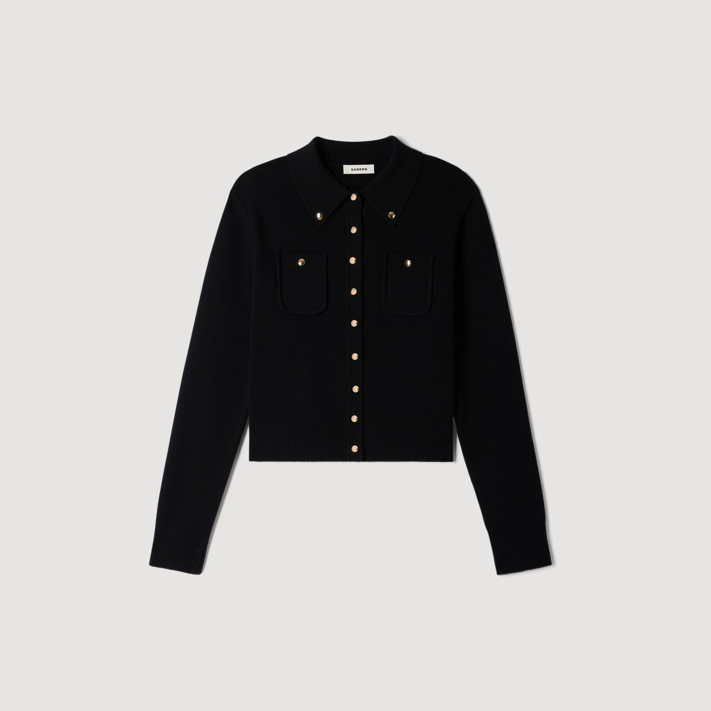 Jessica Cardigan with metal buttons Black