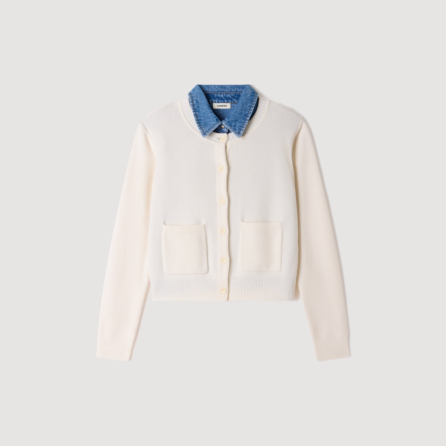 Miky 2-in-1 effect cardigan Ecru