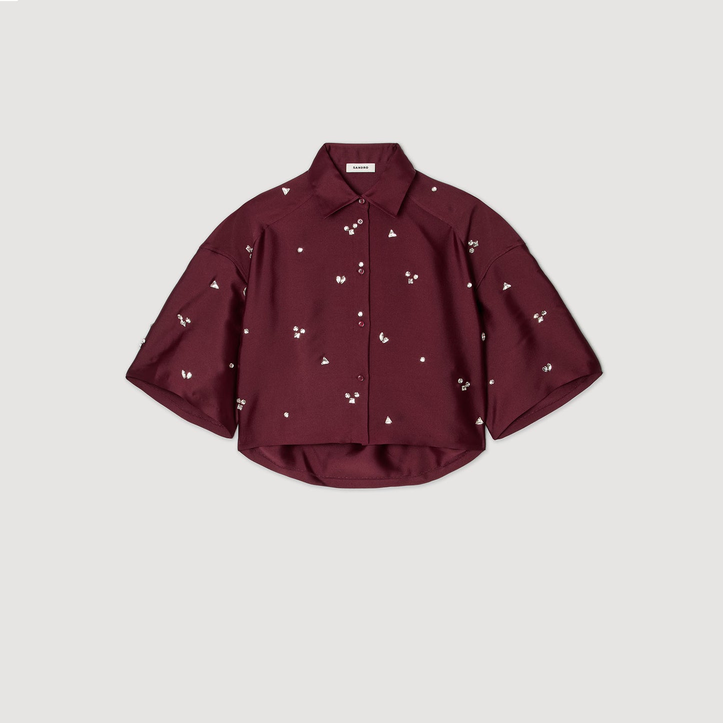 Mentissa Shirt Embellished With Rhinestones Bordeaux