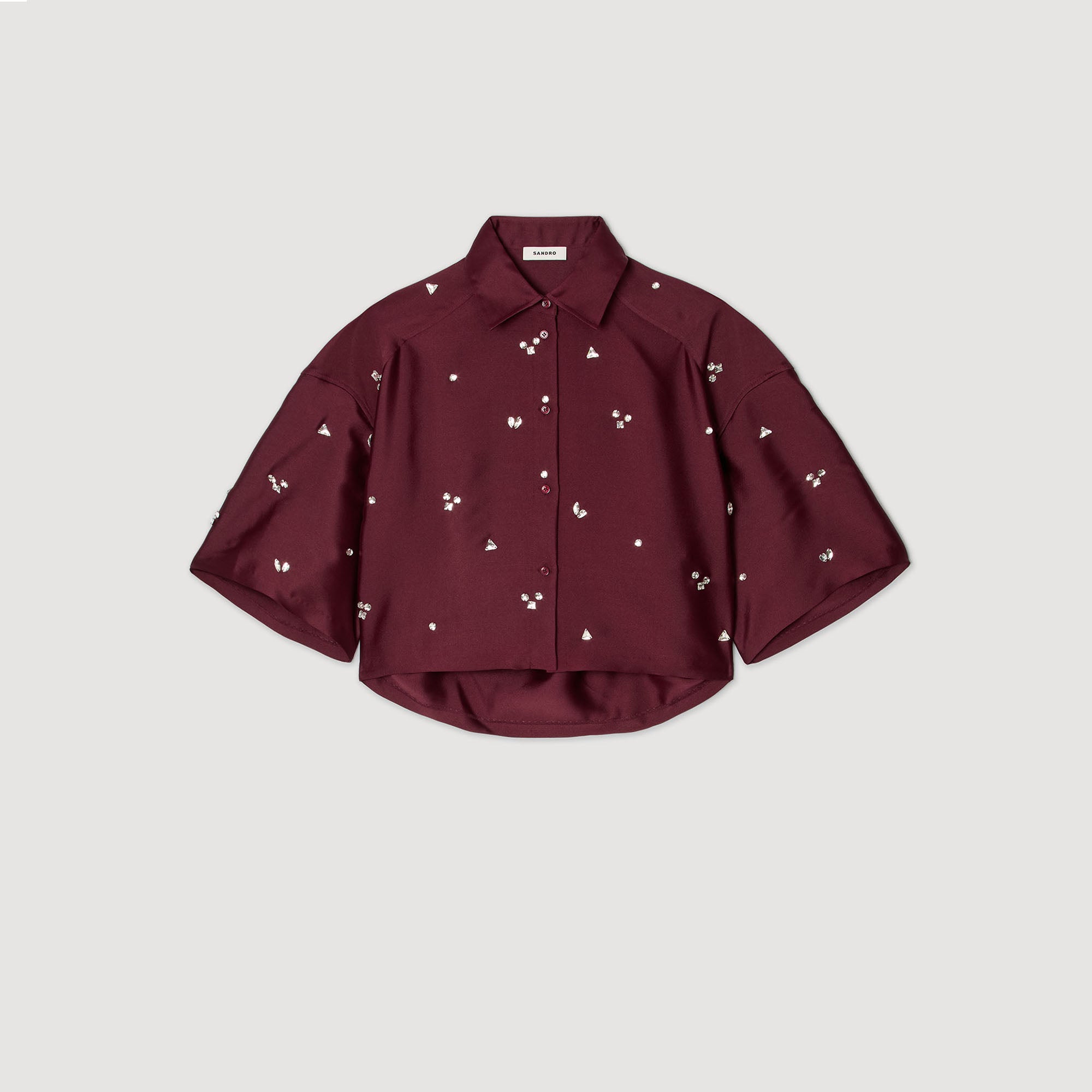 Mentissa Shirt Embellished With Rhinestones Bordeaux