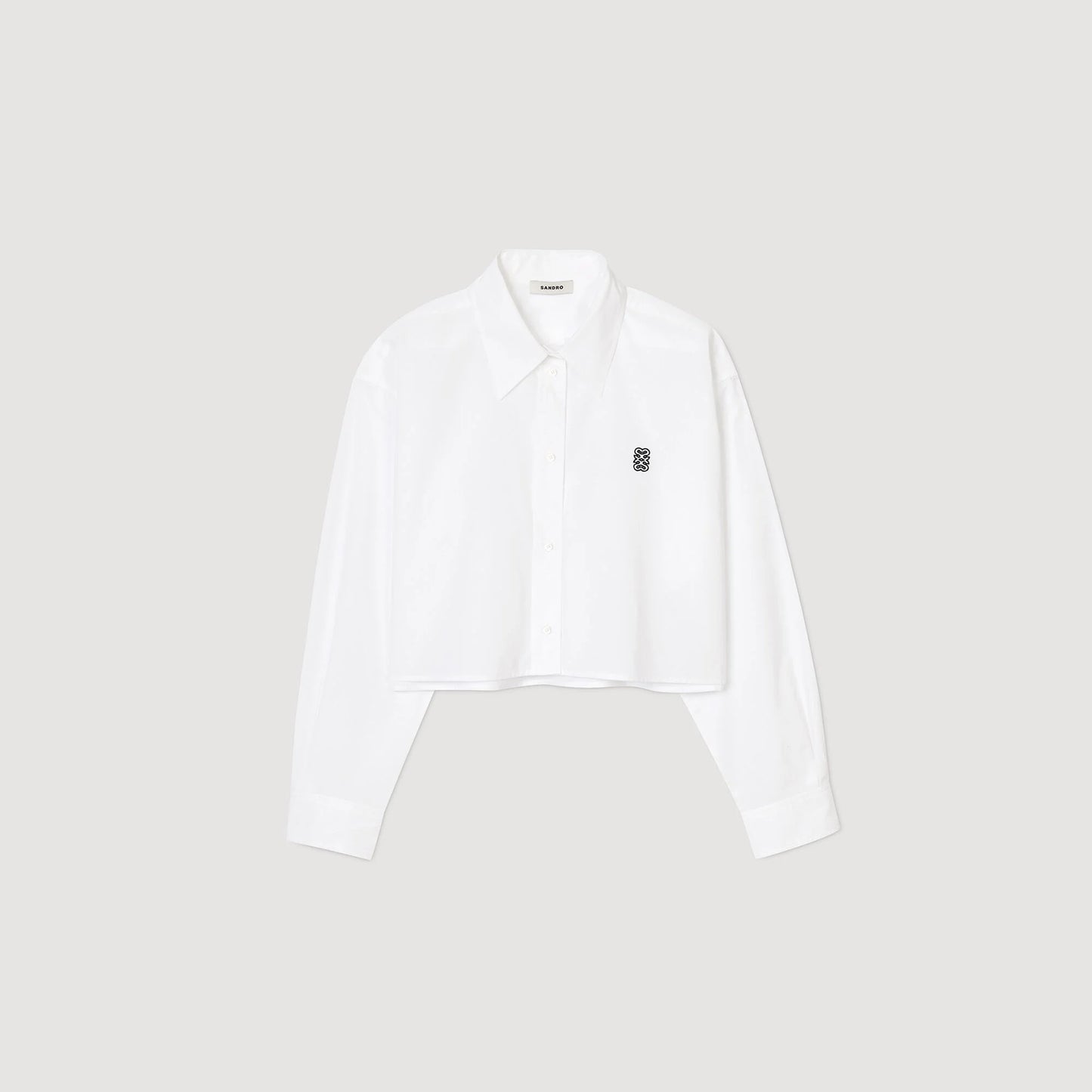 Cropped Poplin Shirt white