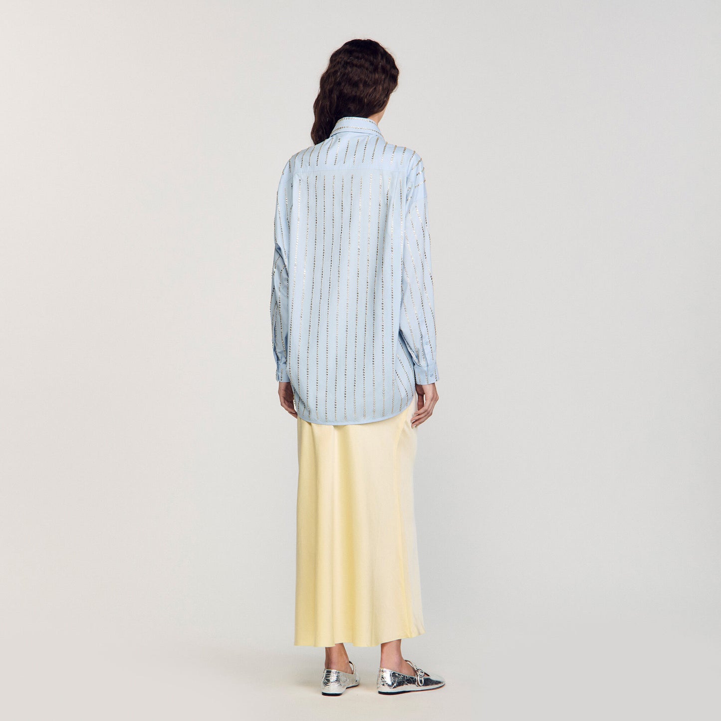 Paradise Rhinestone Shirt Sky Blue
