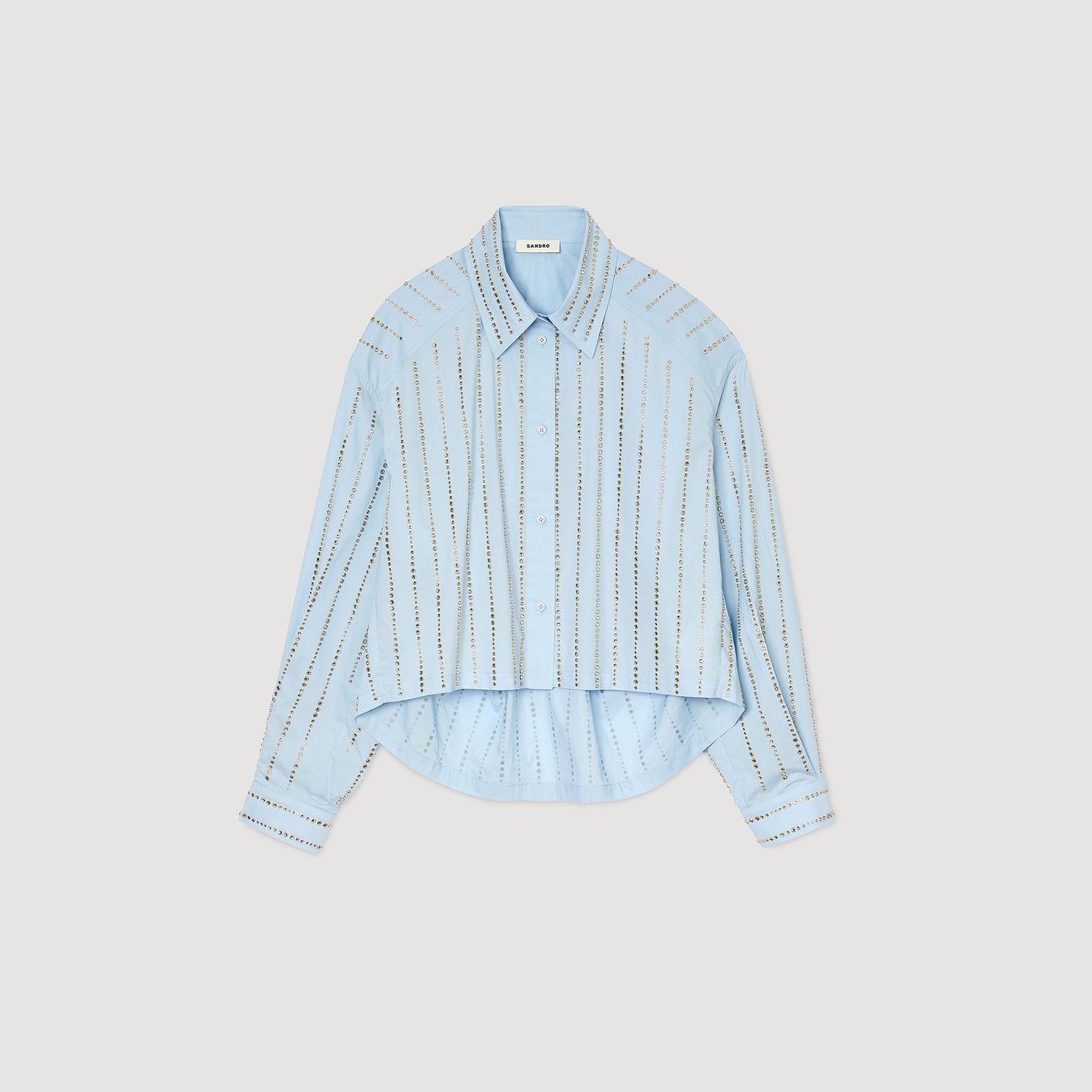 Paradise Rhinestone Shirt Sky Blue
