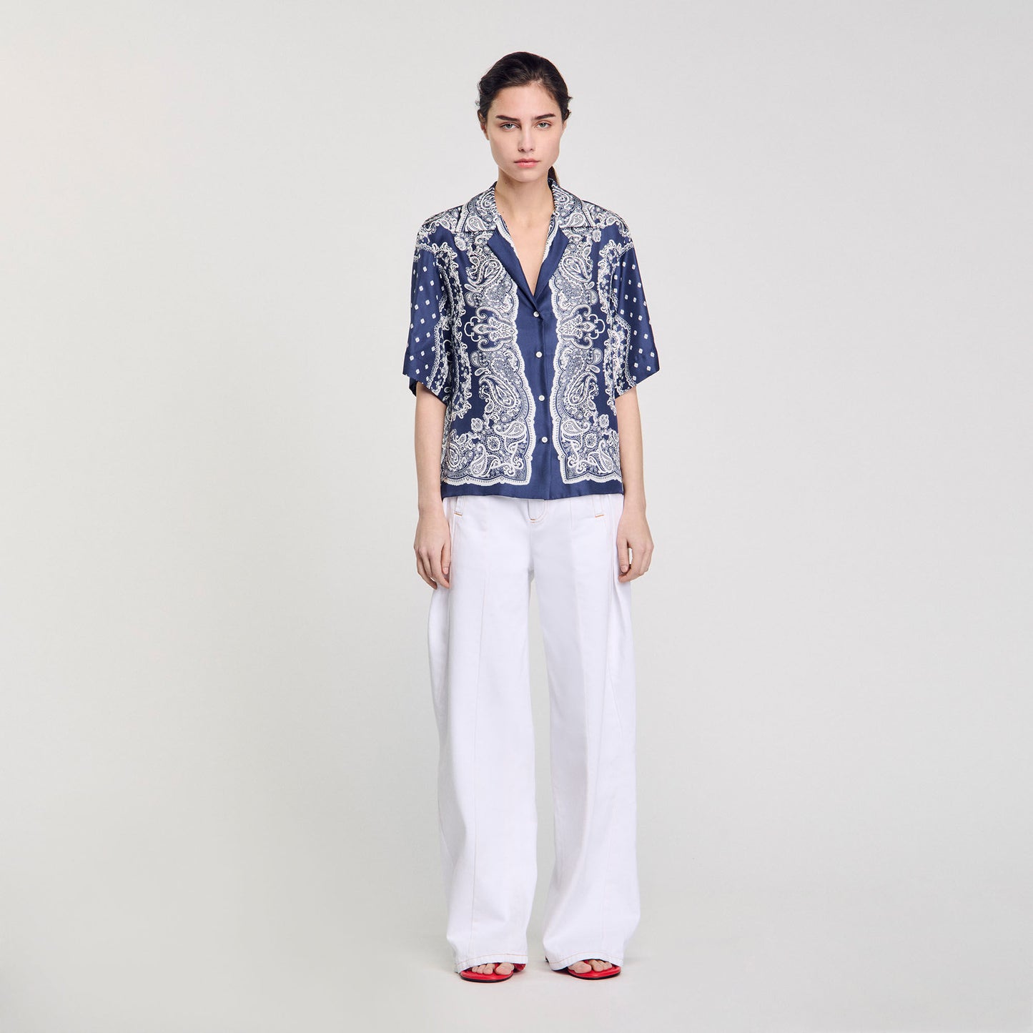 Orla Bandana Print Shirt Blu / White