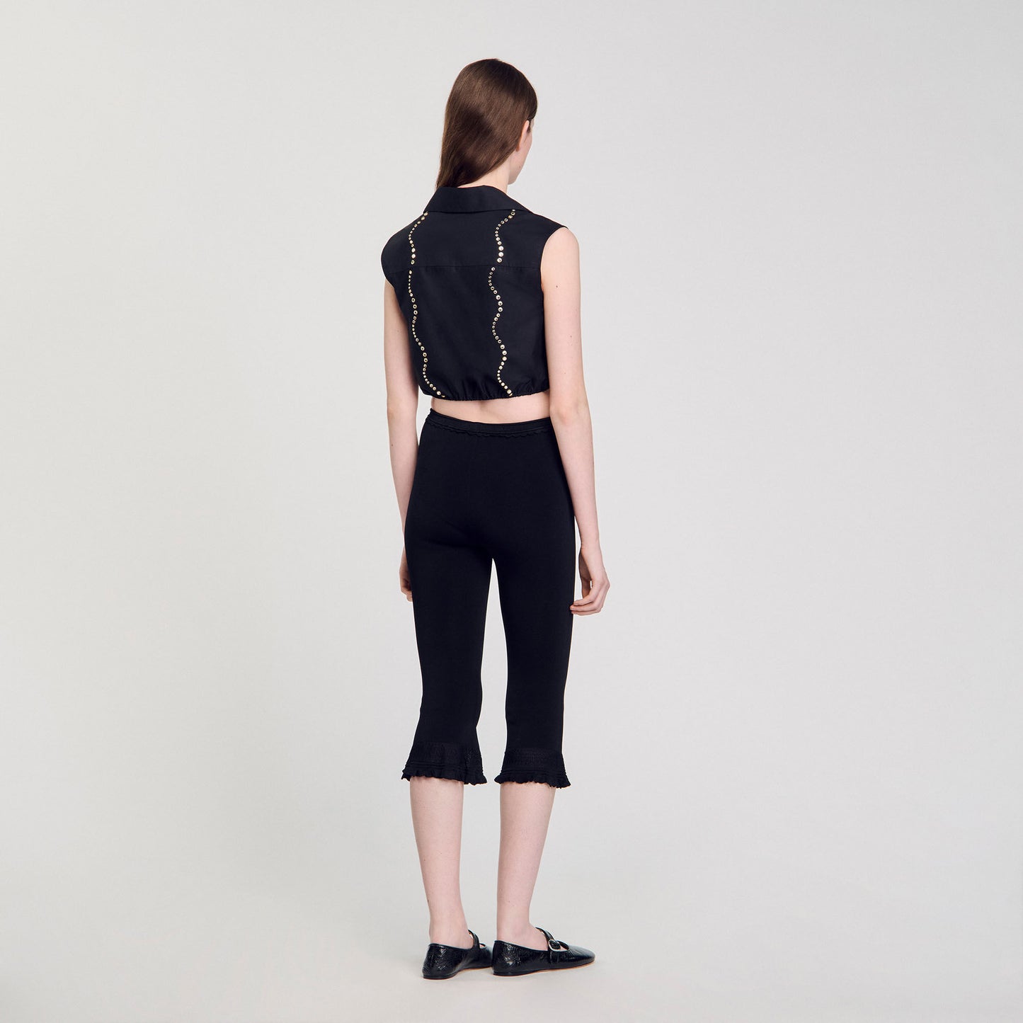 Tel Crystal Embellished Top Black