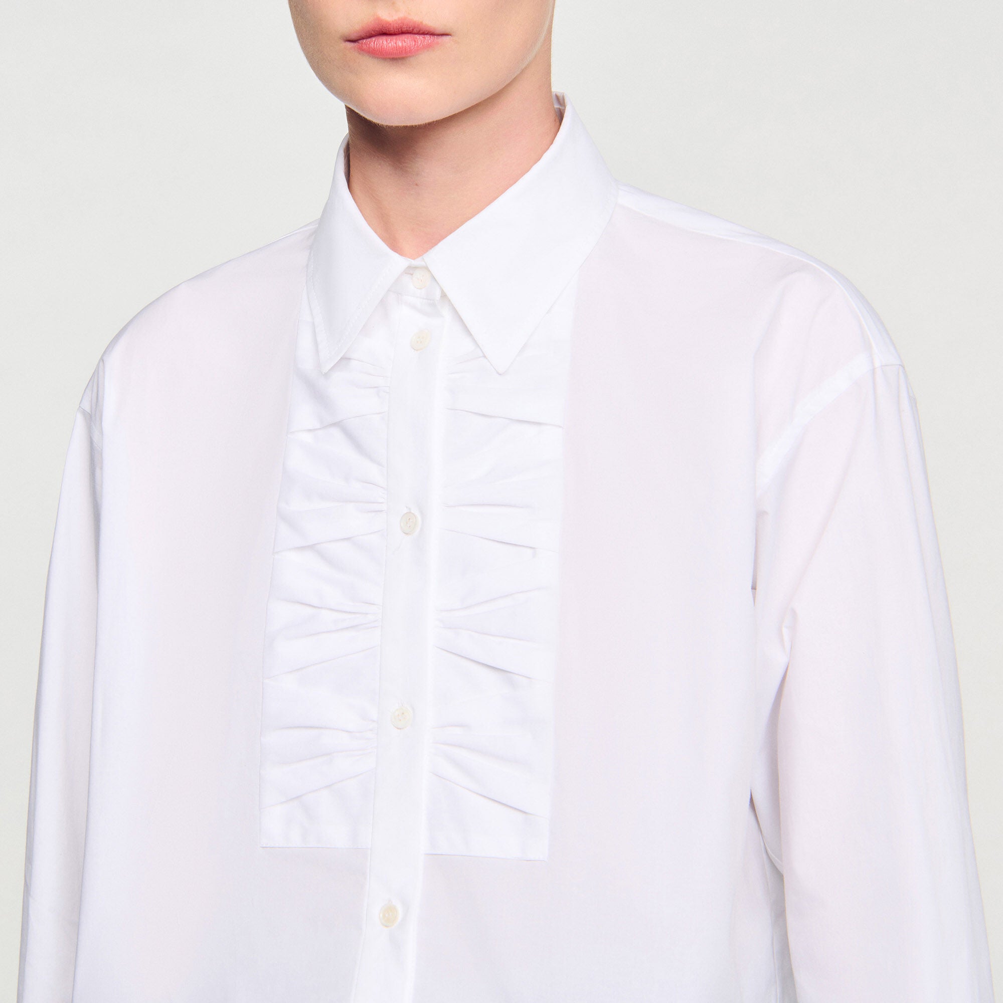 Noeuela Cropped Shirt With Bow Details White