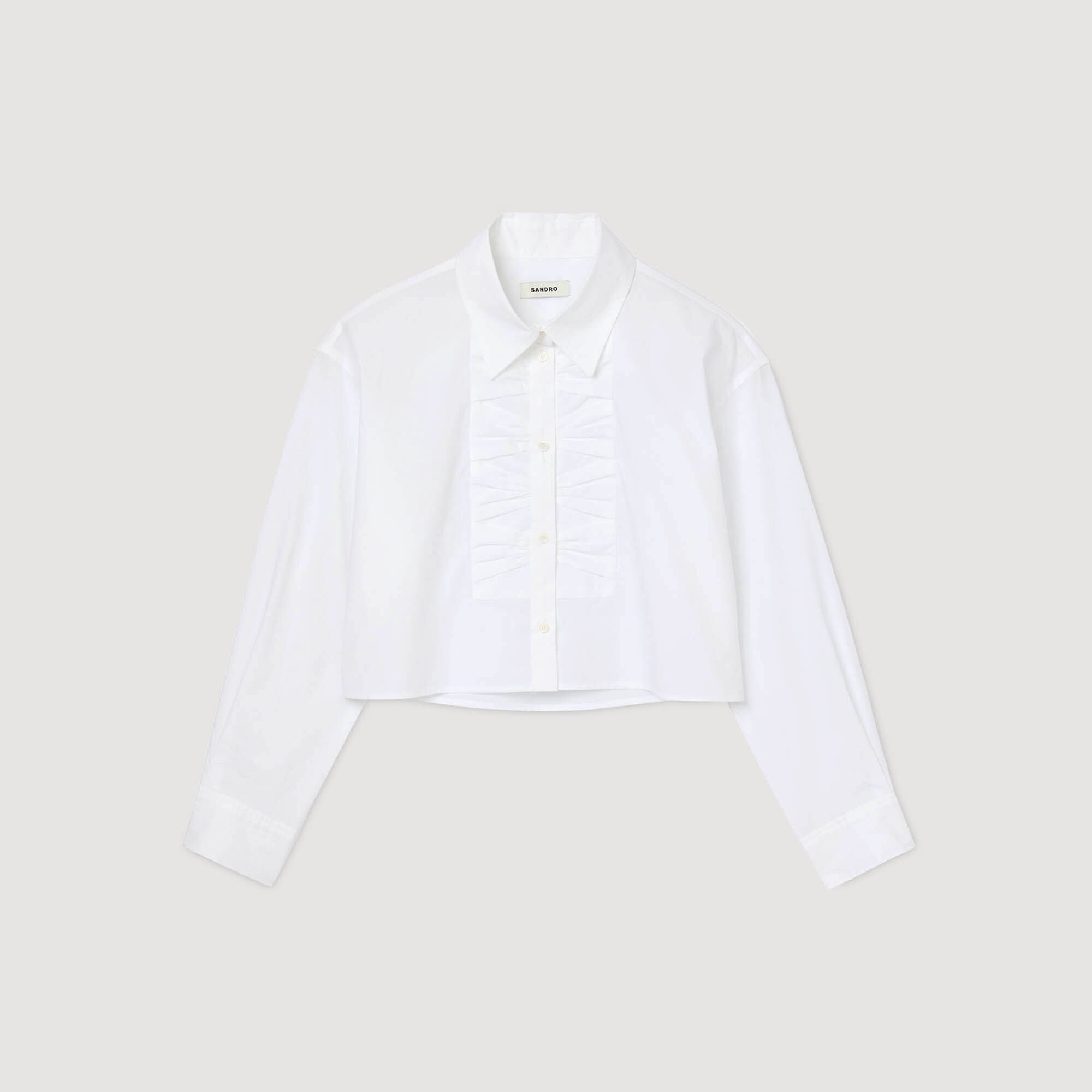 Noeuela Cropped Shirt With Bow Details White