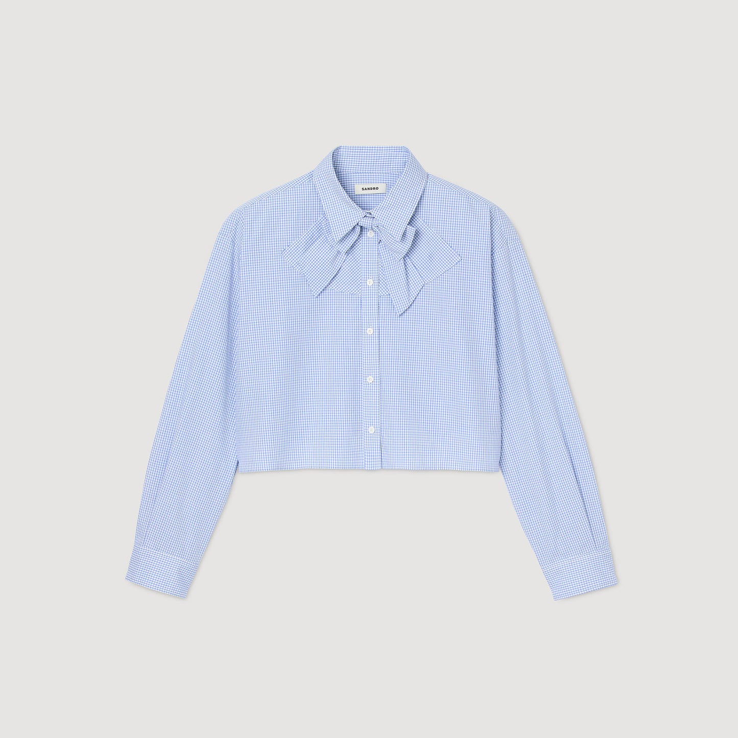 Brenda Bow Collar Shirt Ciel / Blanc