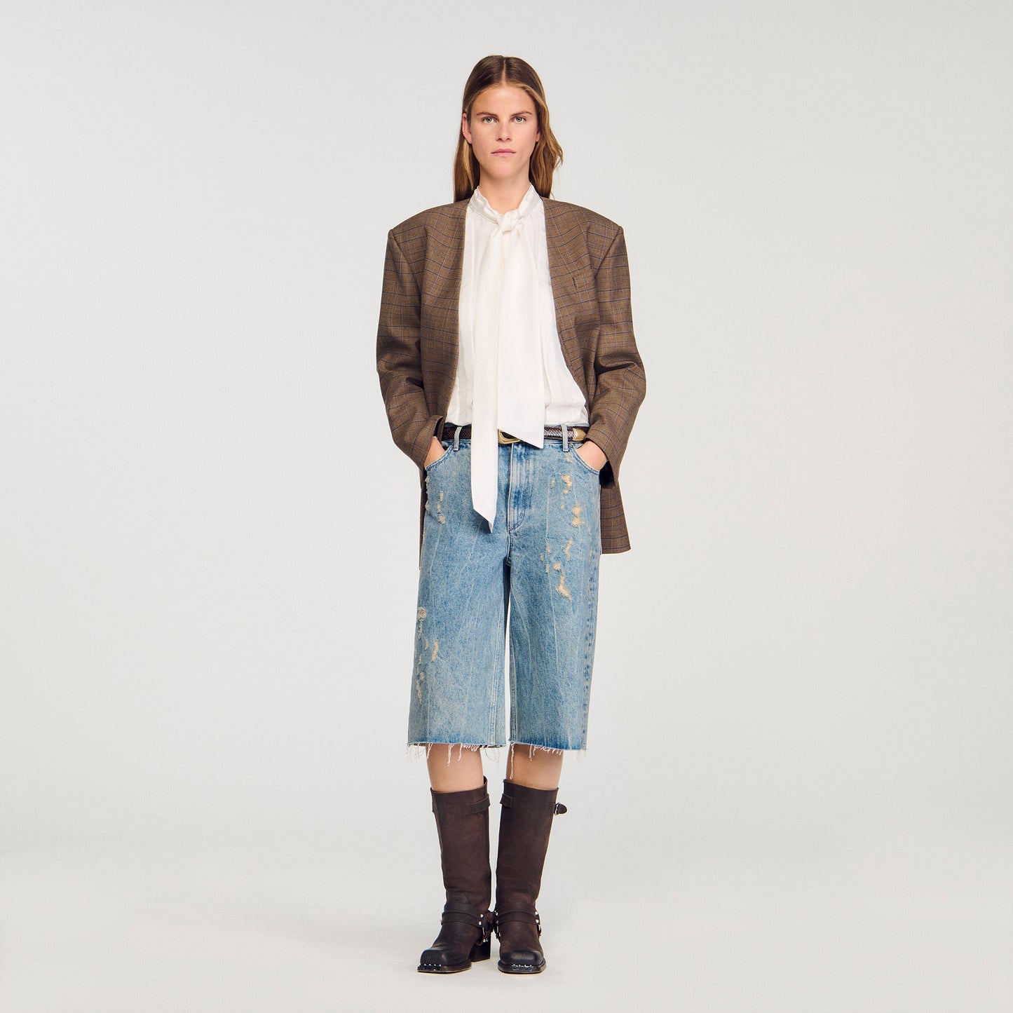 Ambra Silk Lavallière Shirt Ecru