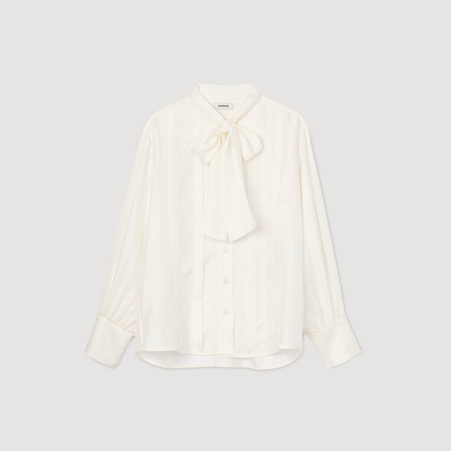 Ambra Silk Lavallière Shirt Ecru