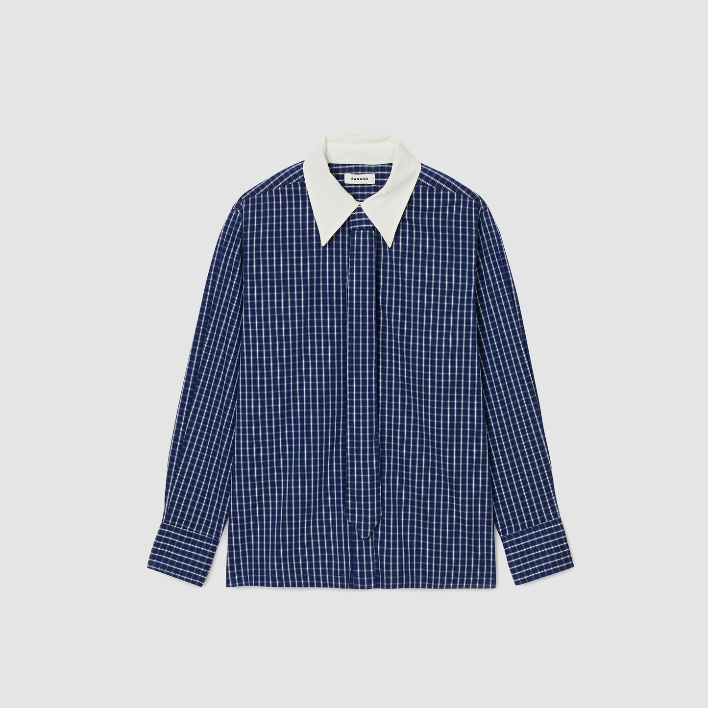 Eulalie Check Shirt With Tie Blue / Black