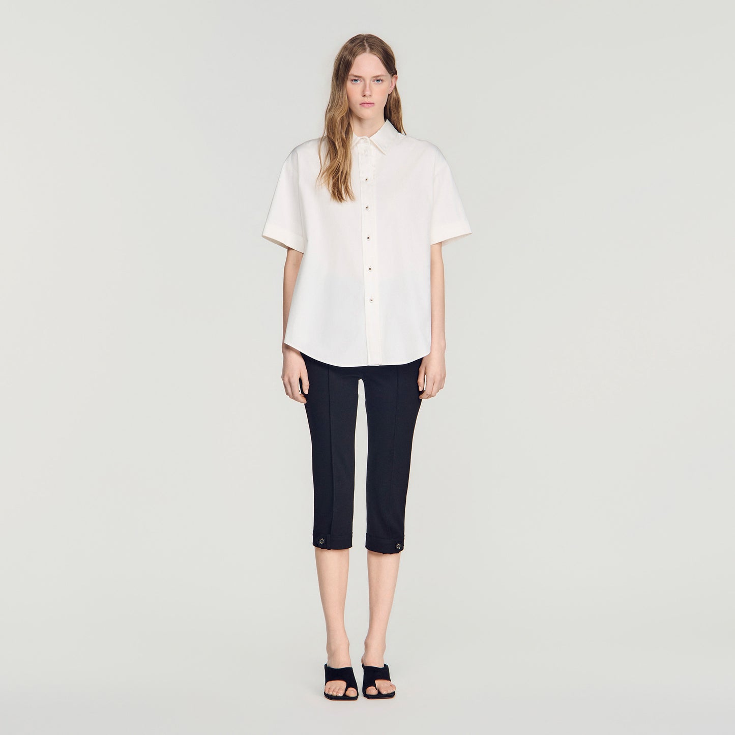 Roccalina Pleated back shirt Ecru