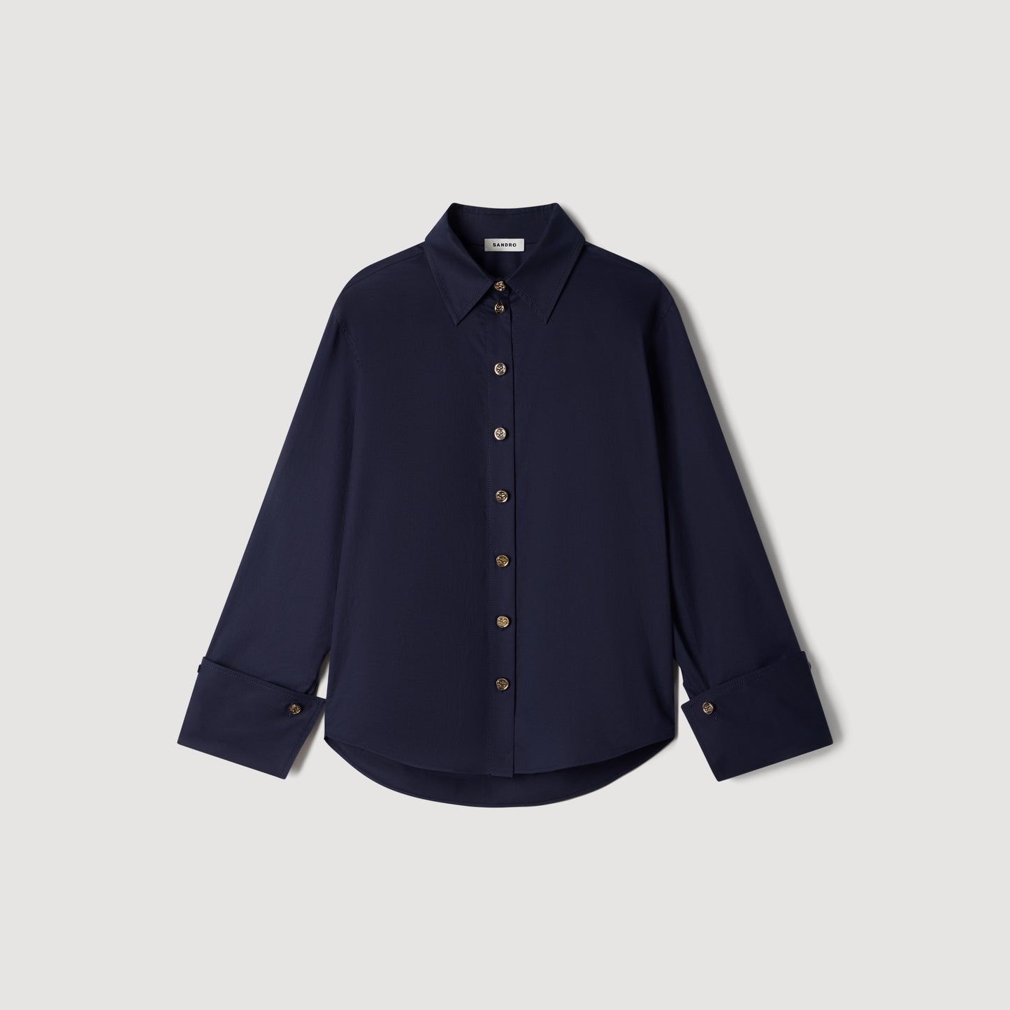 Nova Cotton shirt with wide cuffs Navy Blue