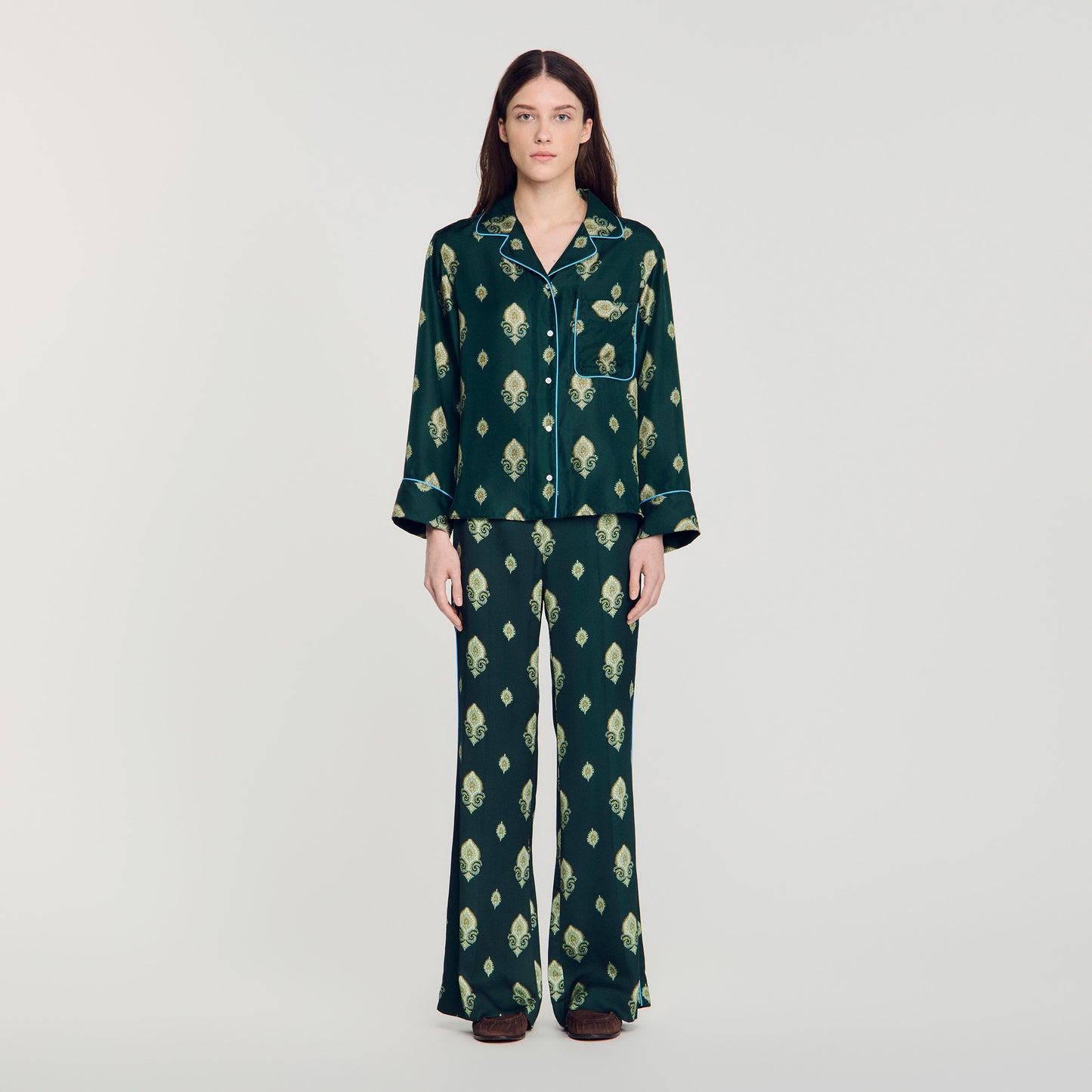 Paprika Paisley print pyjama shirt Green