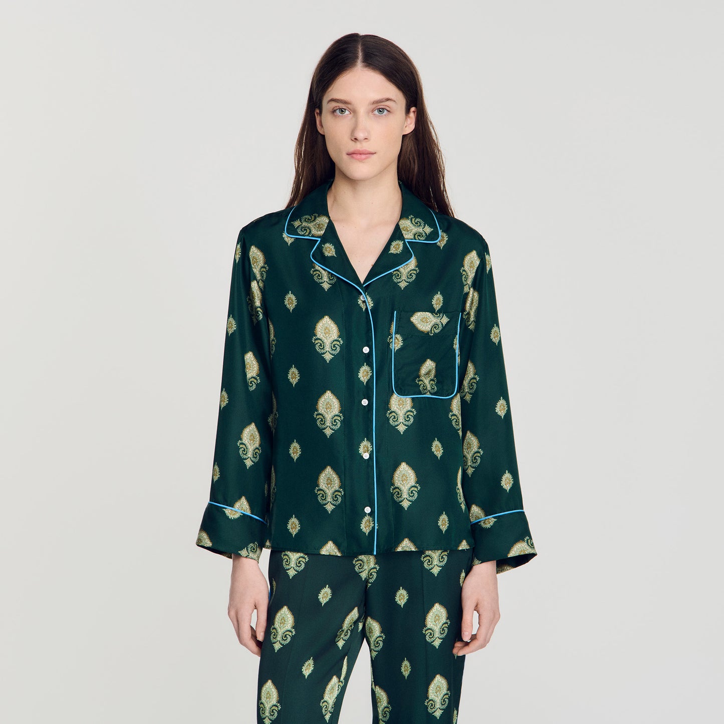 Paprika Paisley print pyjama shirt Green