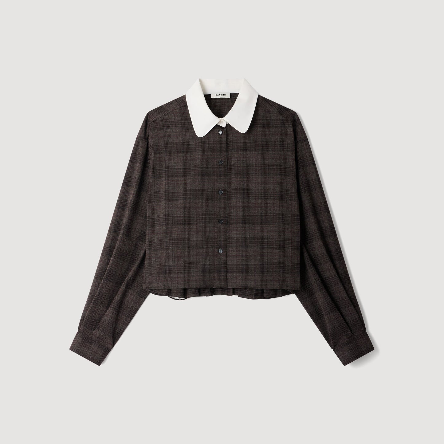 Dakota Check shirt with contrast collar Dark Grey