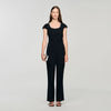 Odelia Jumpsuit With Rhinestone Collar Black