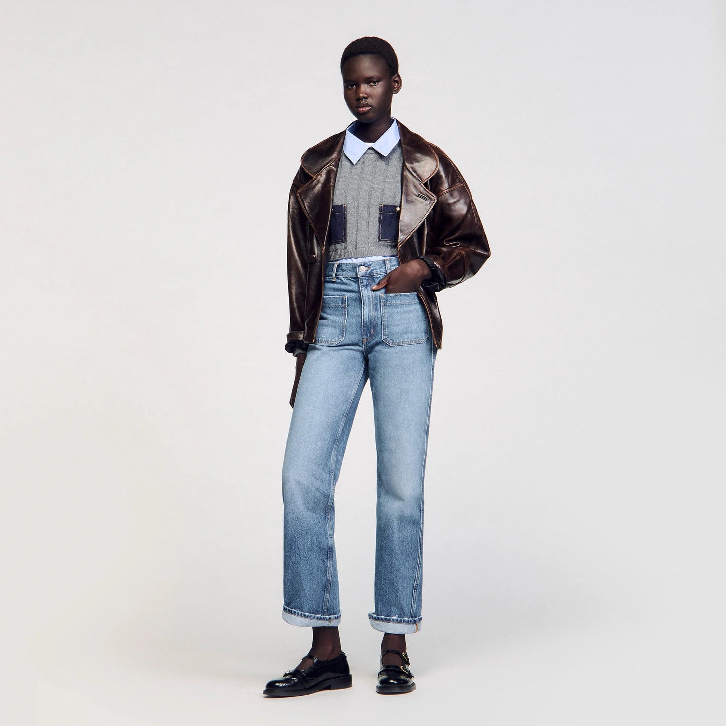 Moore Flared Faded Jeans Blue Jeans