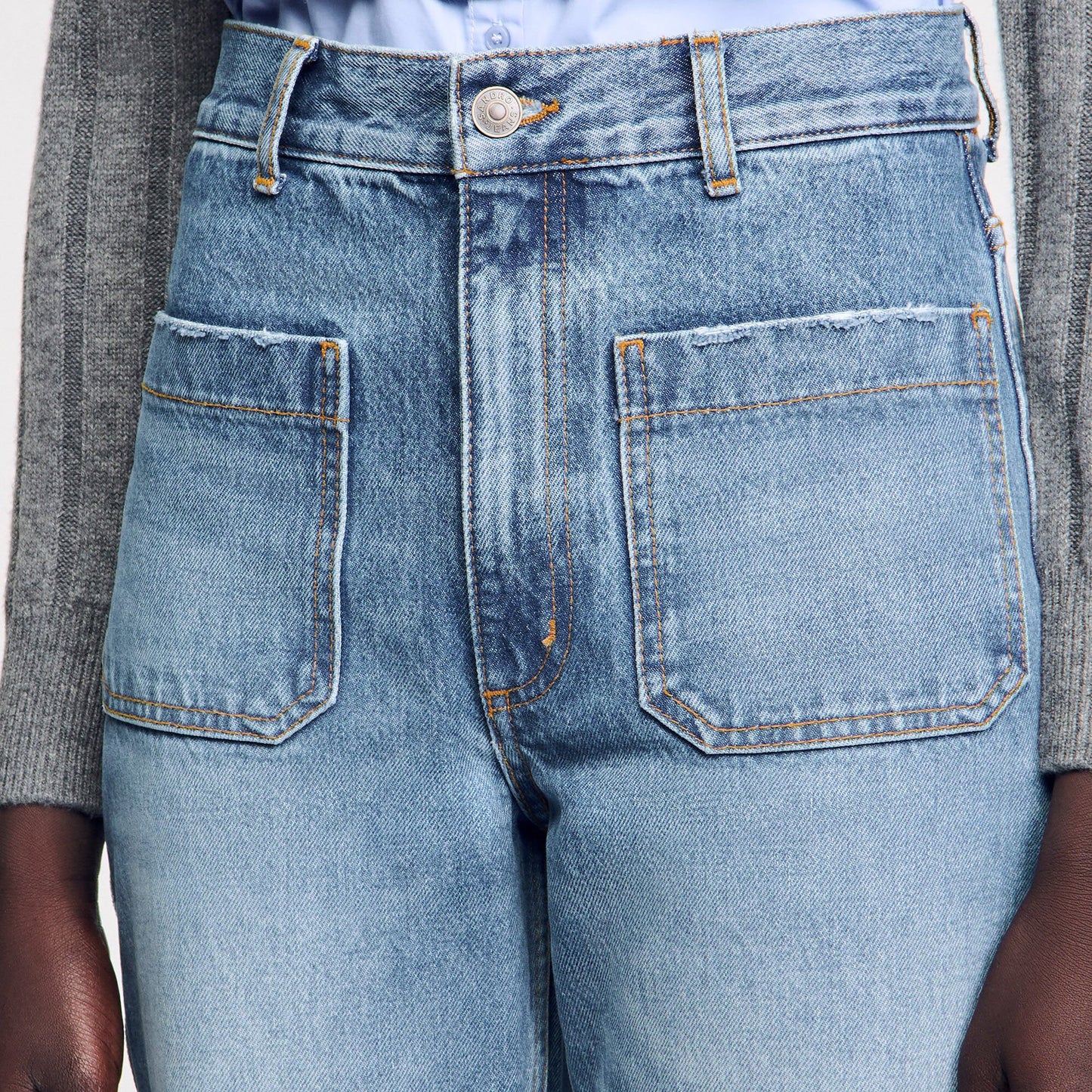 Moore Flared Faded Jeans Blue Jeans