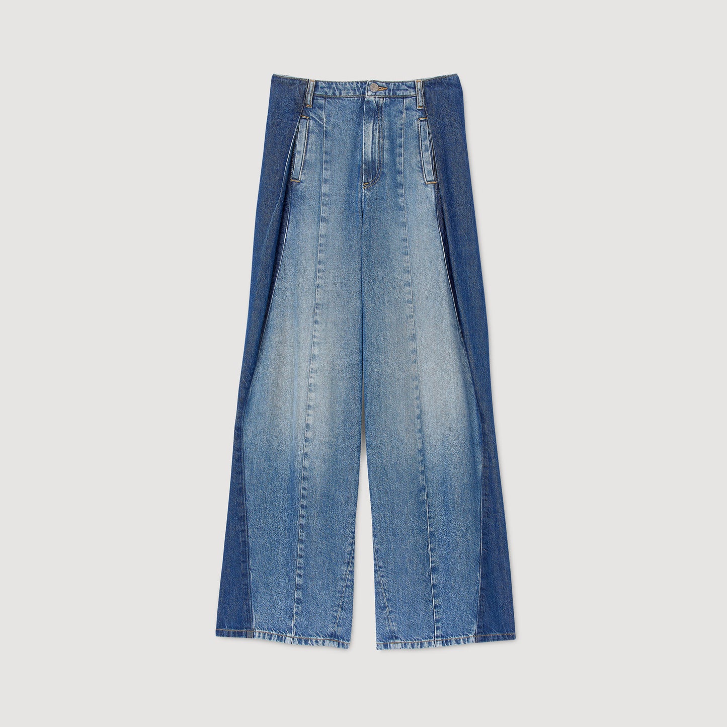 Jeans With Contrasting Panels Blue Jean