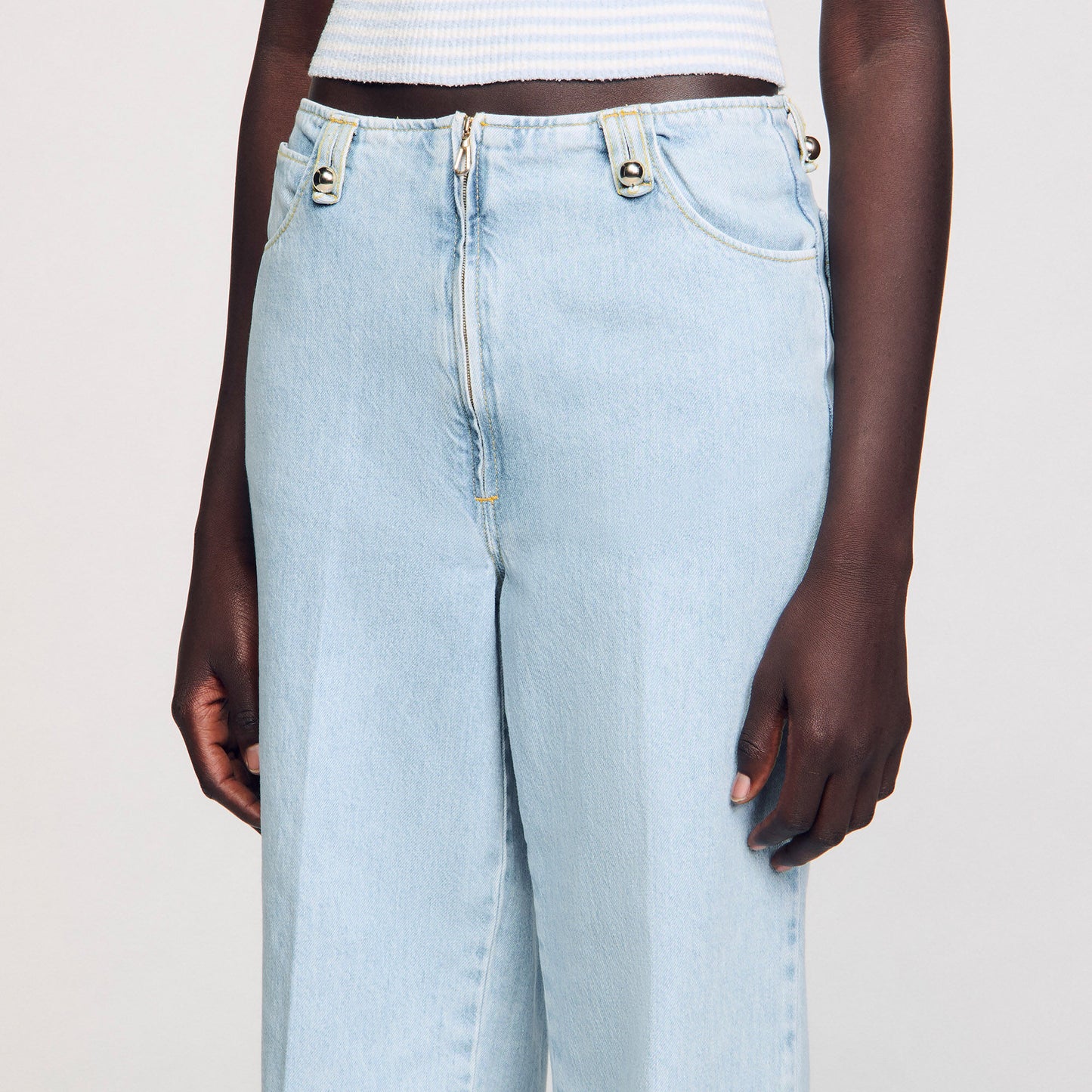 Bagatelle Faded Wide-Leg Jeans Blue Jean