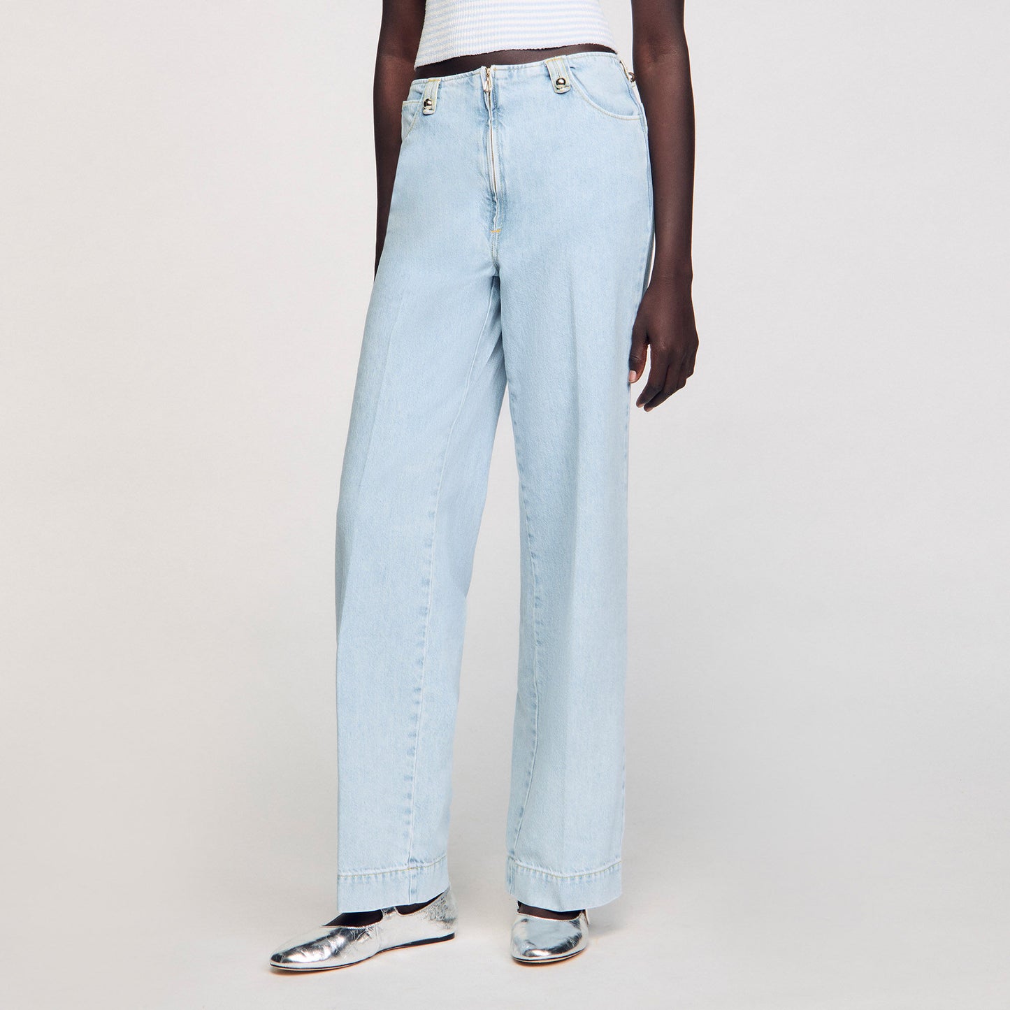 Bagatelle Faded Wide-Leg Jeans Blue Jean