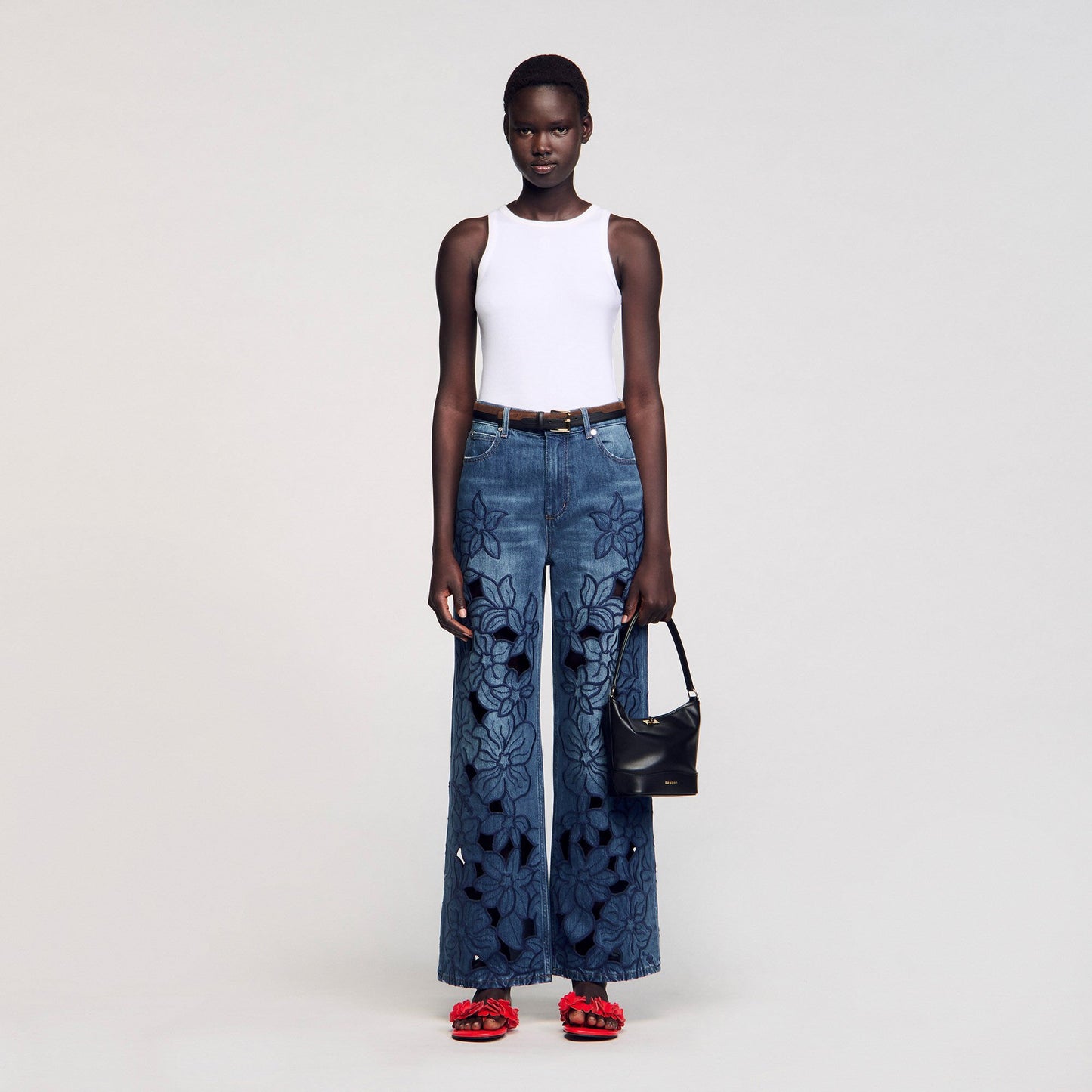 Spring Embroidered Jeans Blue Jean