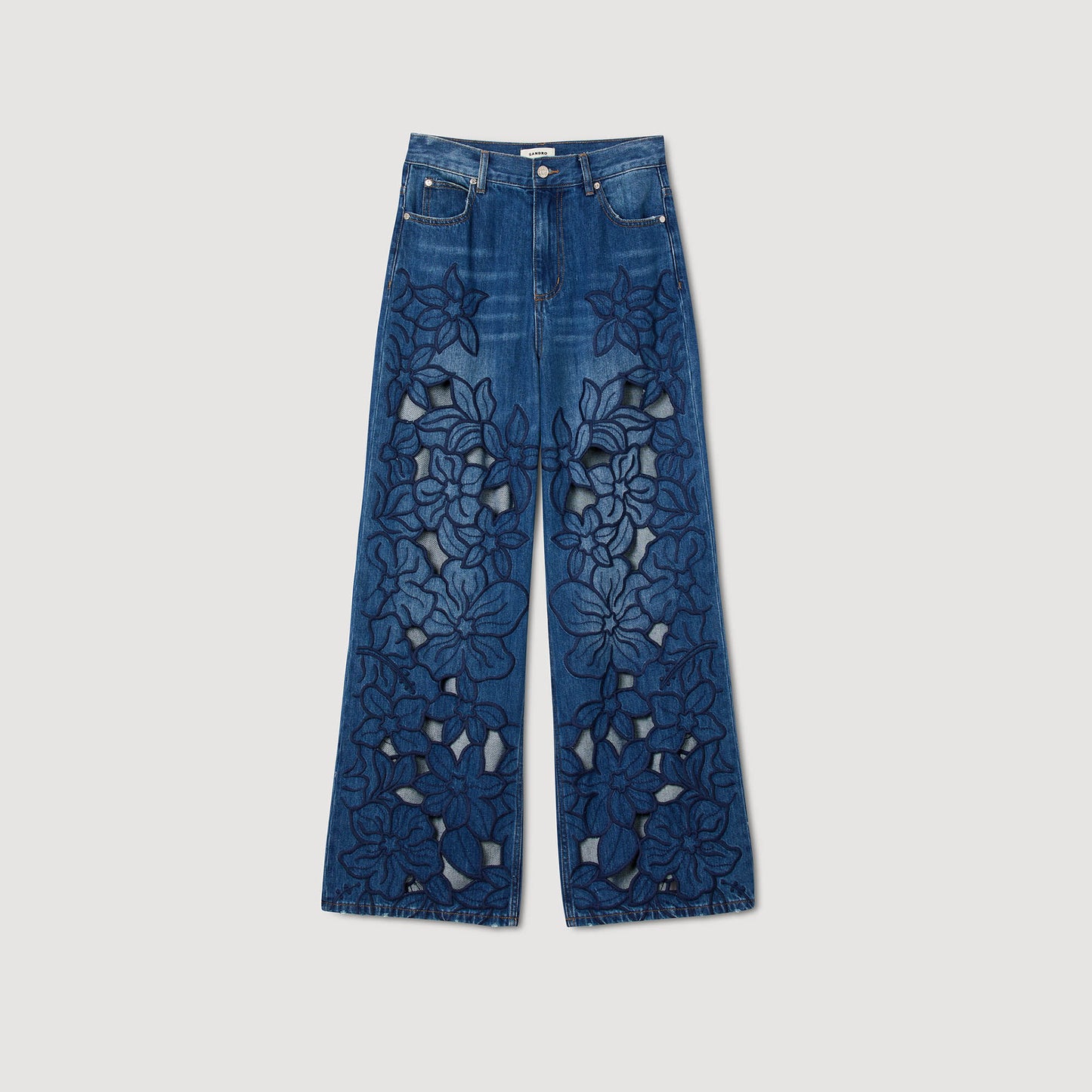 Spring Embroidered Jeans Blue Jean