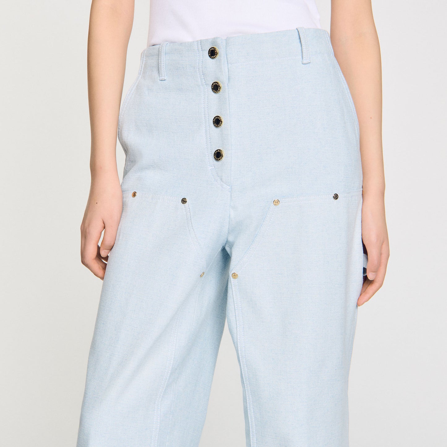 Maxence Carpenter Jeans Light Blue