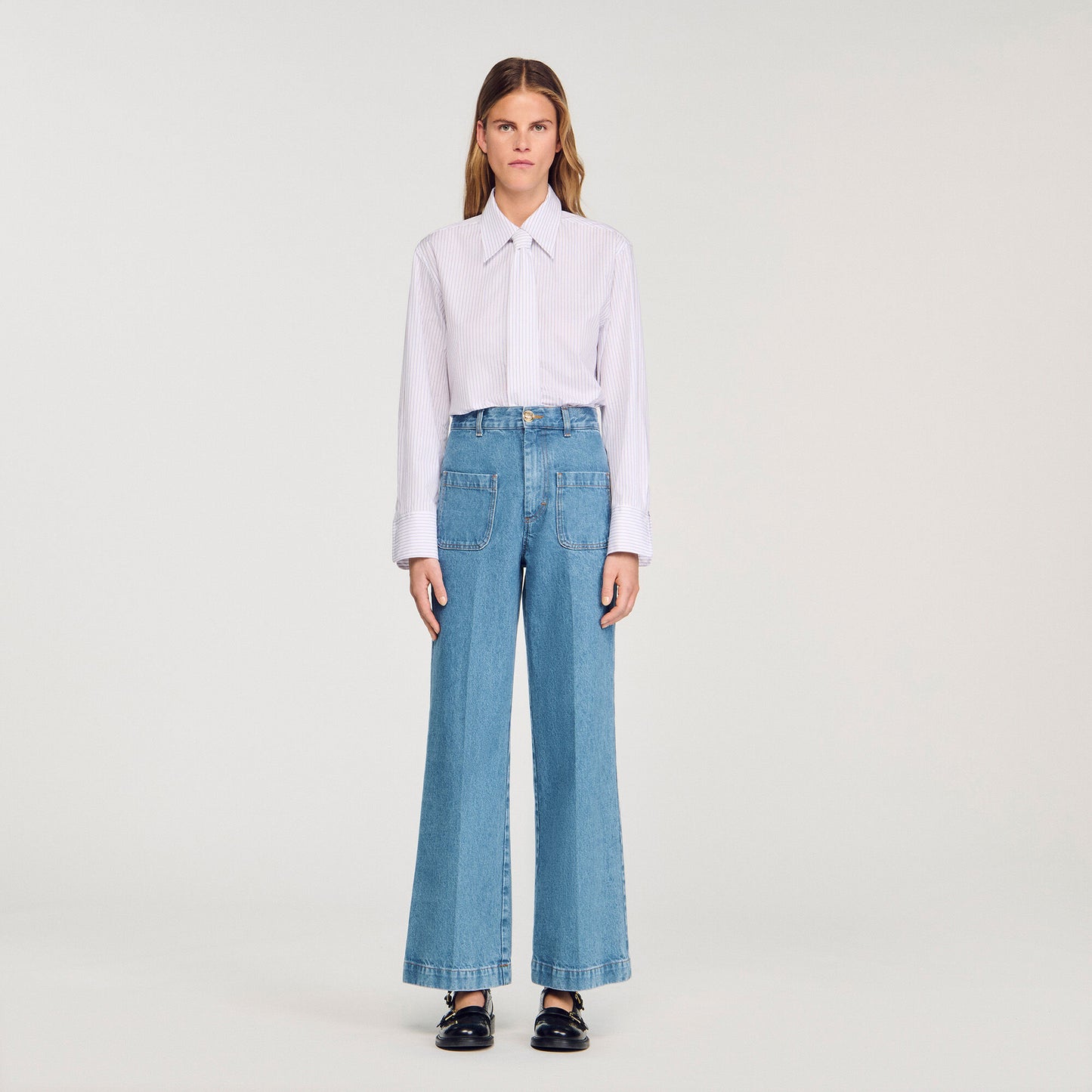 Logan Wide-Leg High-Rise Jeans Blue Jean