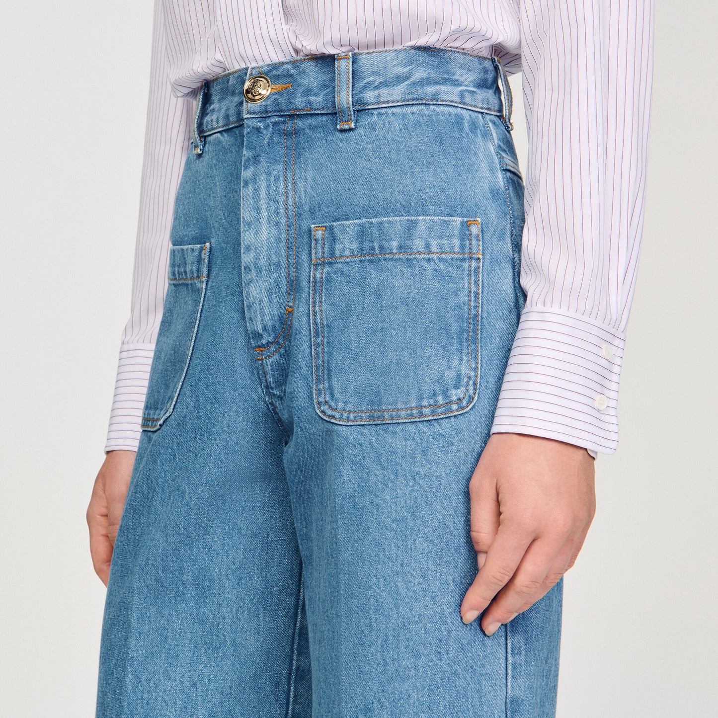 Logan Wide-Leg High-Rise Jeans Blue Jean