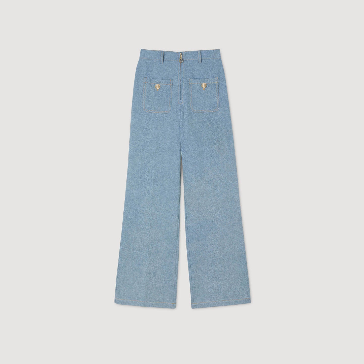 Eliam Faded High-Rise Wide-Leg Jeans Blue Jean