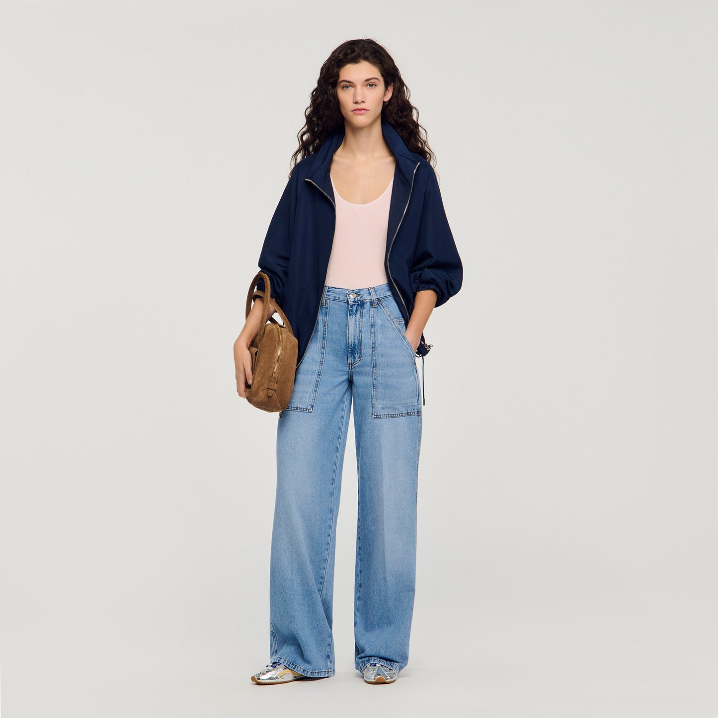 Olsen Faded Wide Straight-Leg Jeans BLUE JEAN